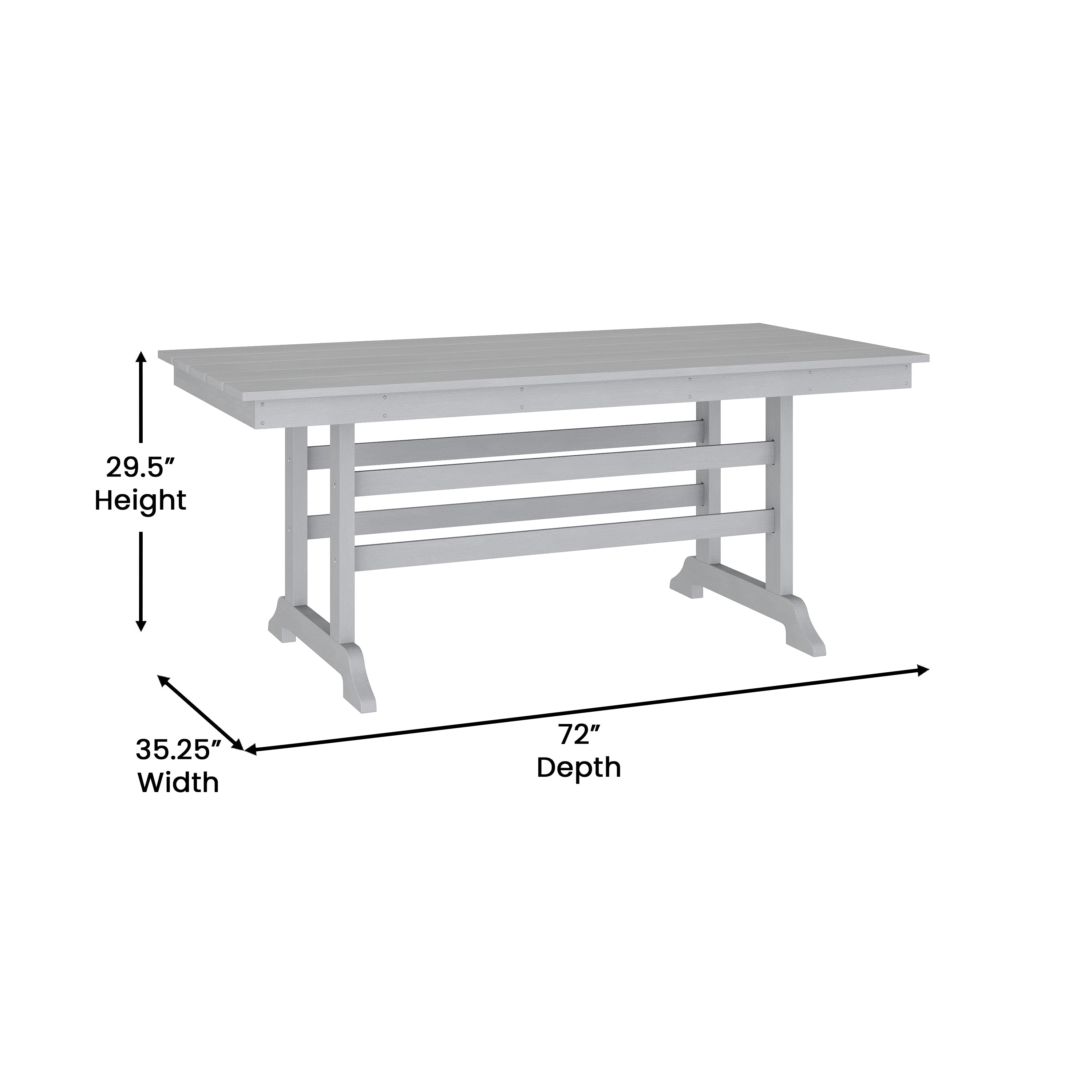 Abraham Indoor/Outdoor Recycled HDPE Adirondack Dining Table