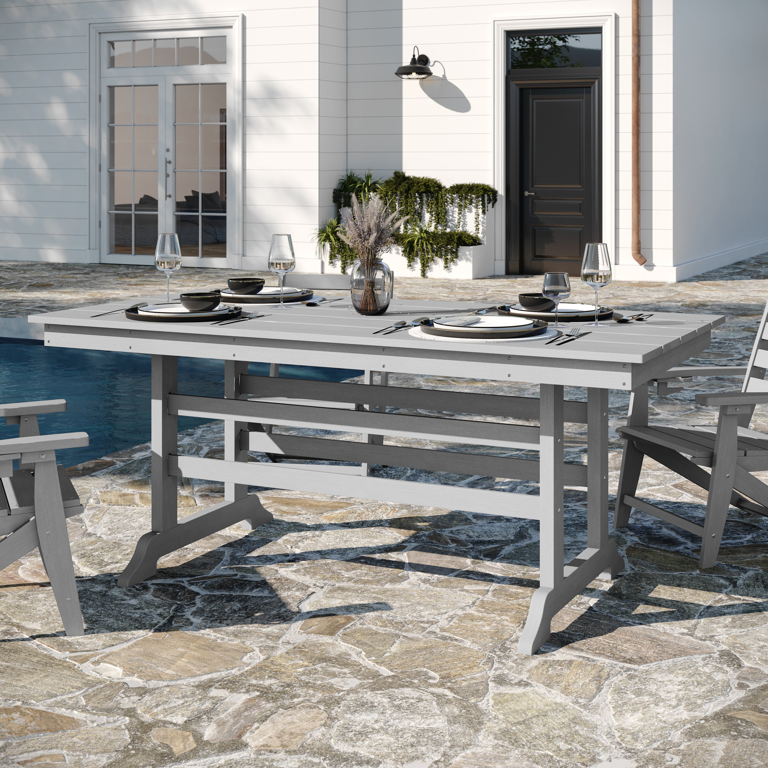 Abraham Indoor/Outdoor Recycled HDPE Adirondack Dining Table