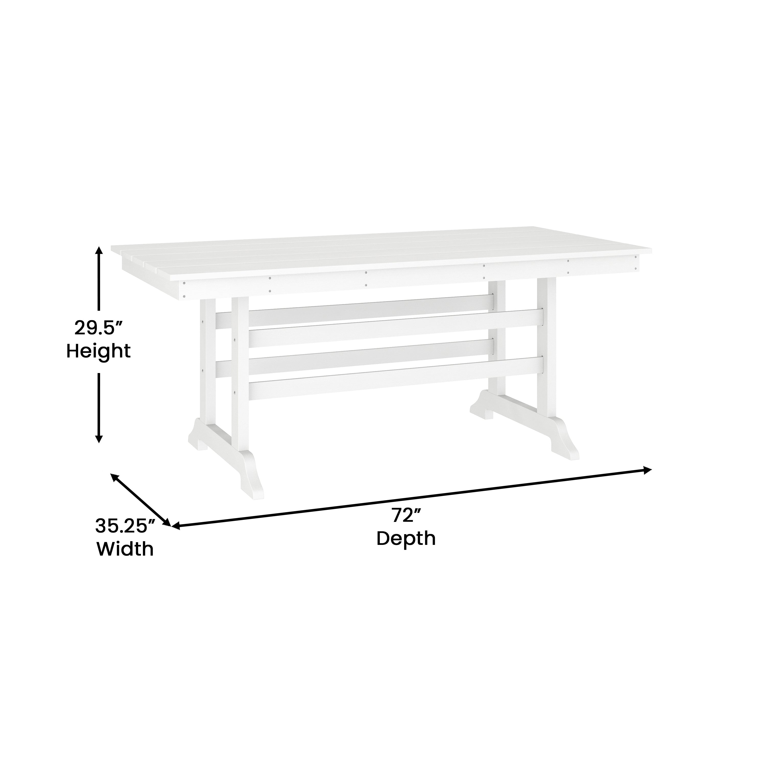 Abraham Indoor/Outdoor Recycled HDPE Adirondack Dining Table