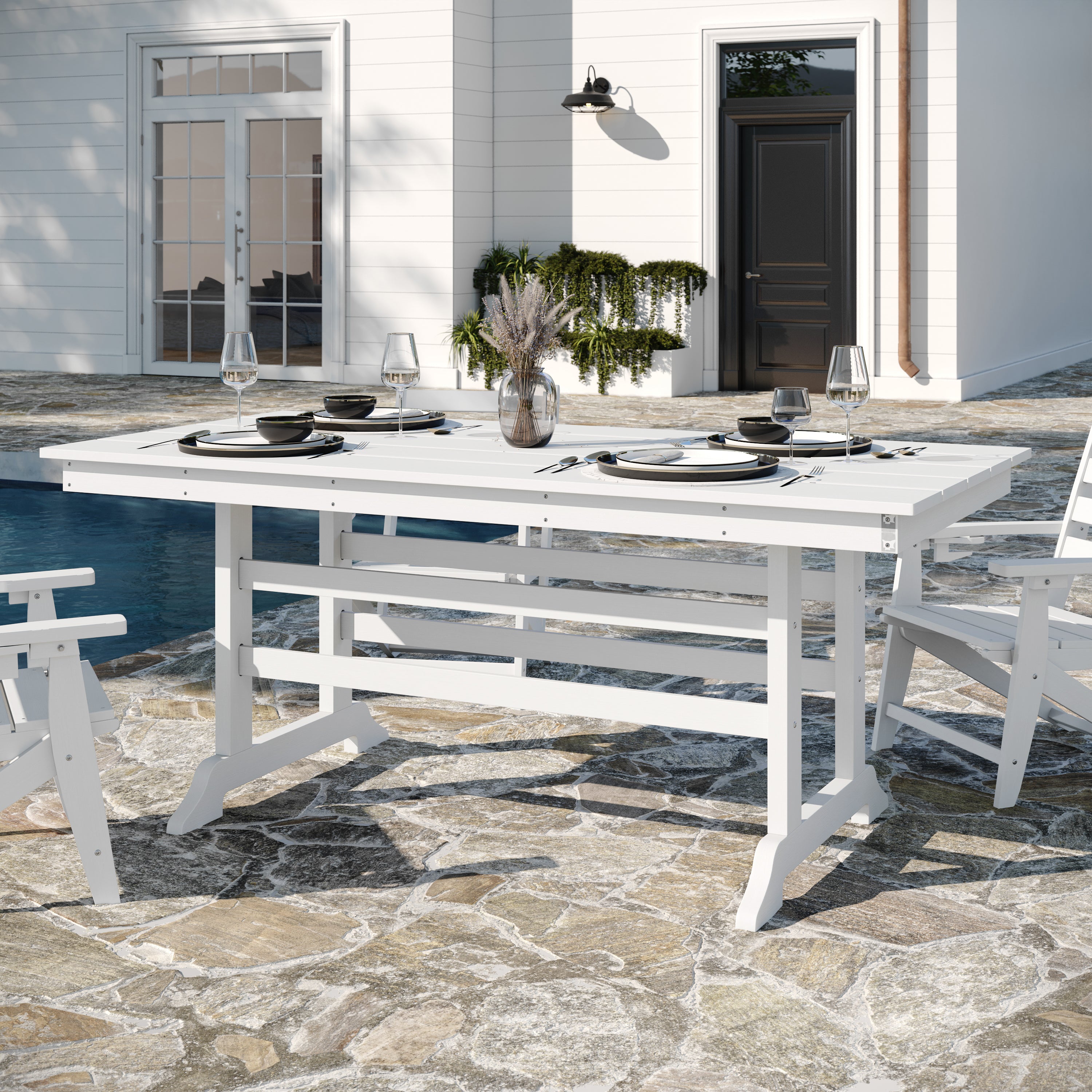 Abraham Indoor/Outdoor Recycled HDPE Adirondack Dining Table