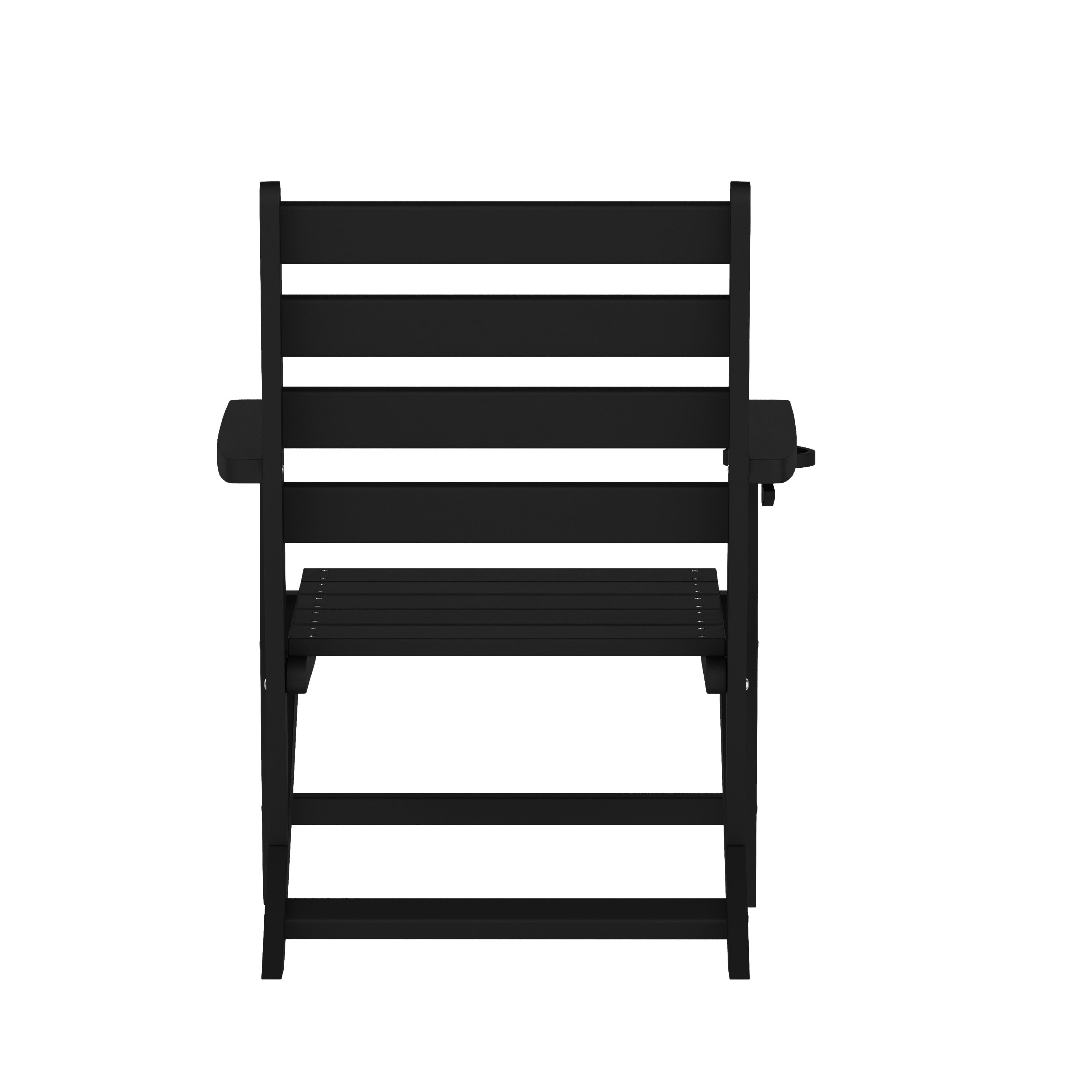 Tolleson Adirondack Dining Chair with Fold Out Cup Holder, Weather Resistant Recycled HDPE Adirondack Chair