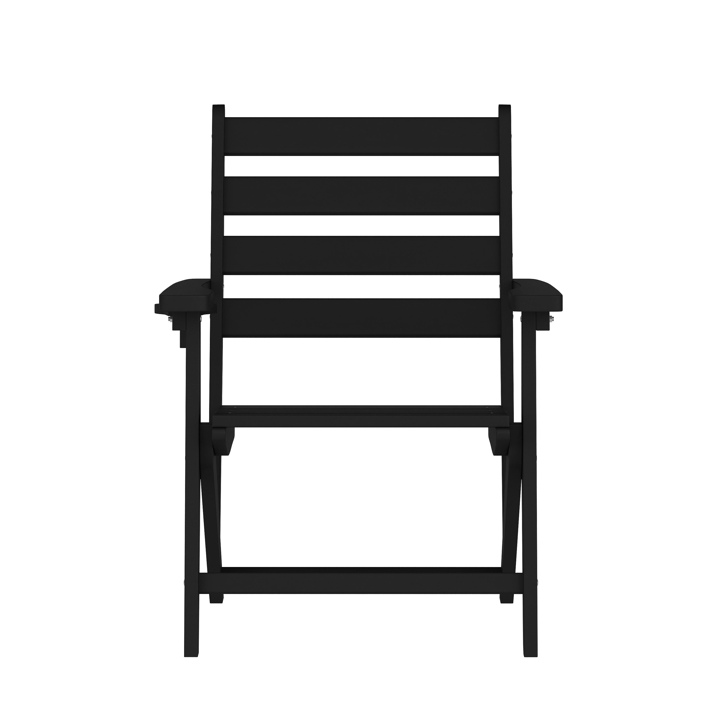 Tolleson Adirondack Dining Chair with Fold Out Cup Holder, Weather Resistant Recycled HDPE Adirondack Chair