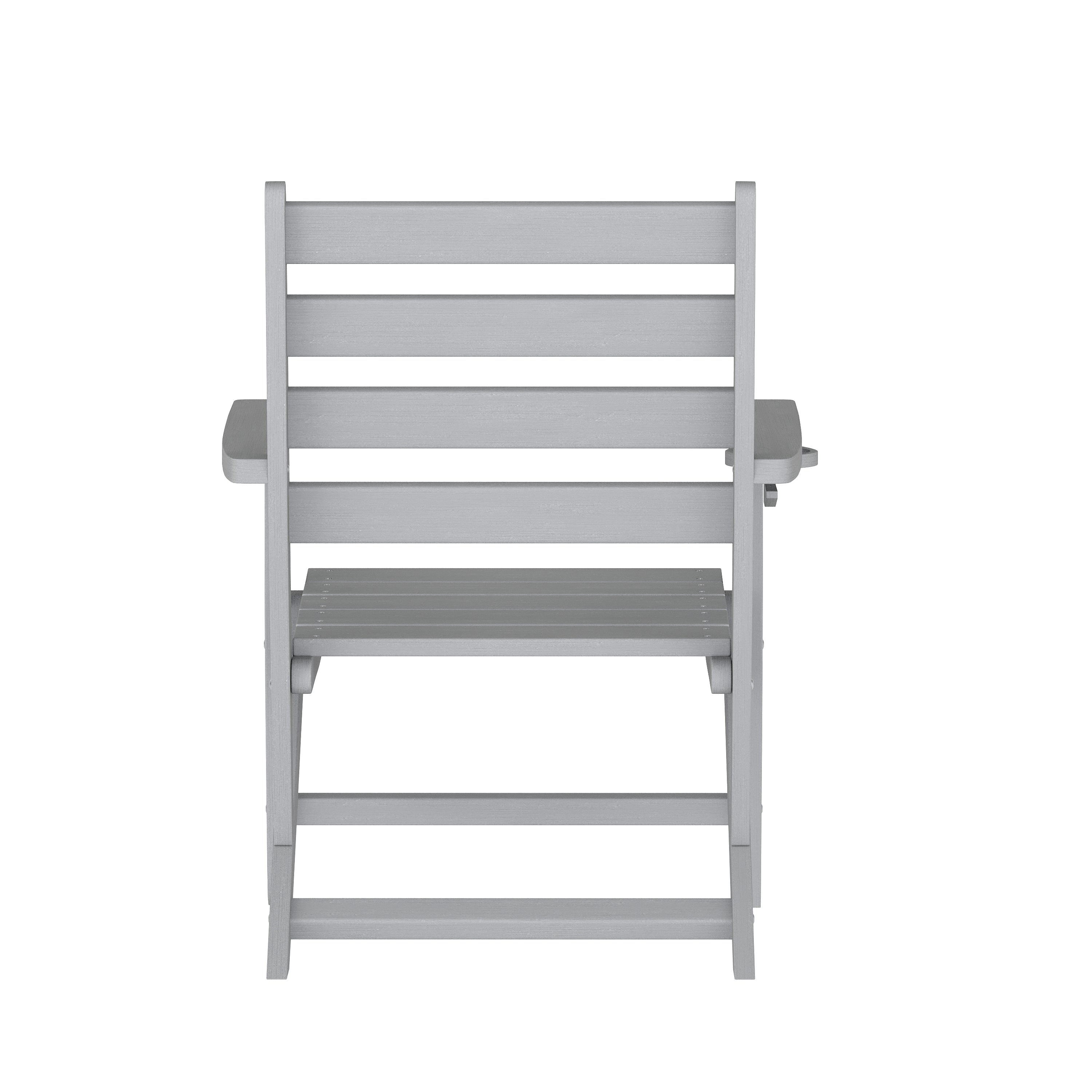 Tolleson Adirondack Dining Chair with Fold Out Cup Holder, Weather Resistant Recycled HDPE Adirondack Chair
