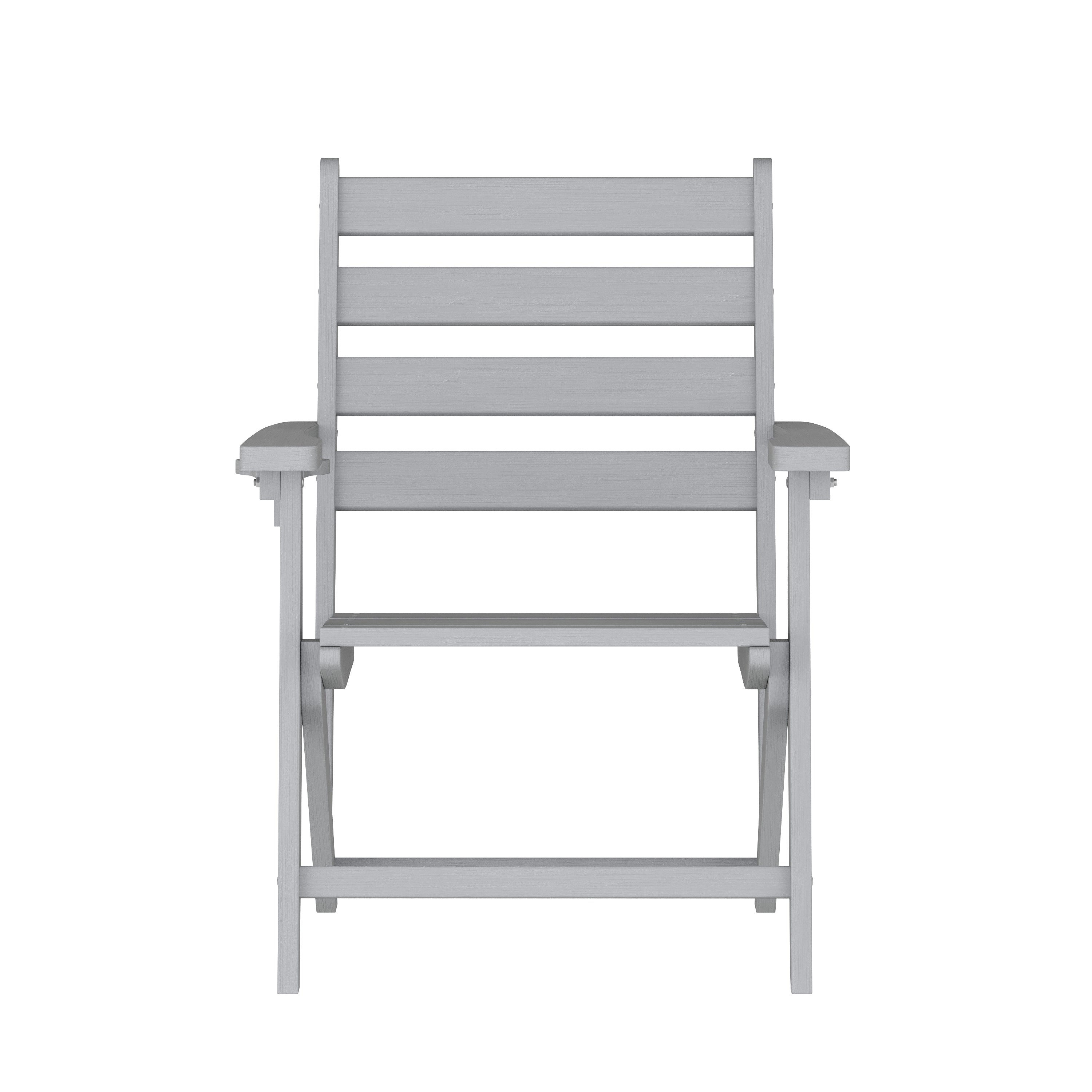 Tolleson Adirondack Dining Chair with Fold Out Cup Holder, Weather Resistant Recycled HDPE Adirondack Chair