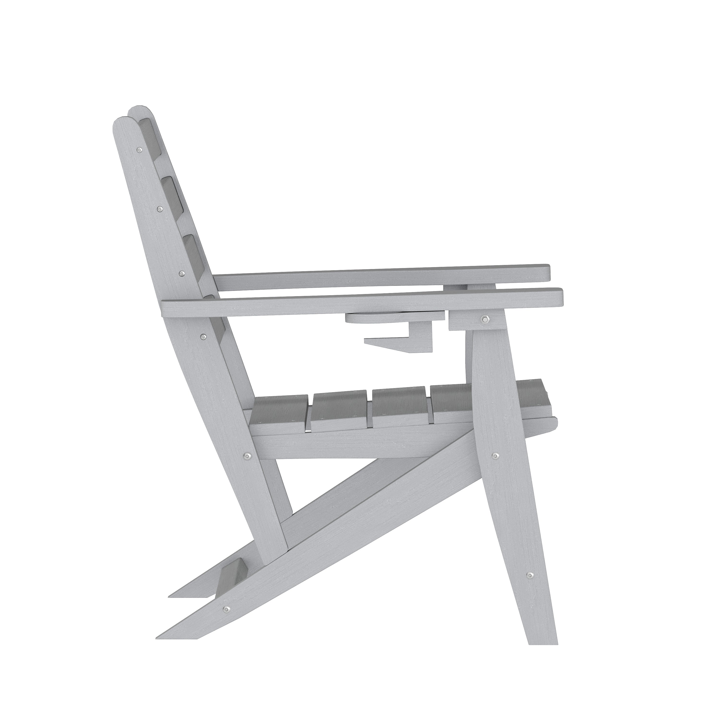 Tolleson Adirondack Dining Chair with Fold Out Cup Holder, Weather Resistant Recycled HDPE Adirondack Chair