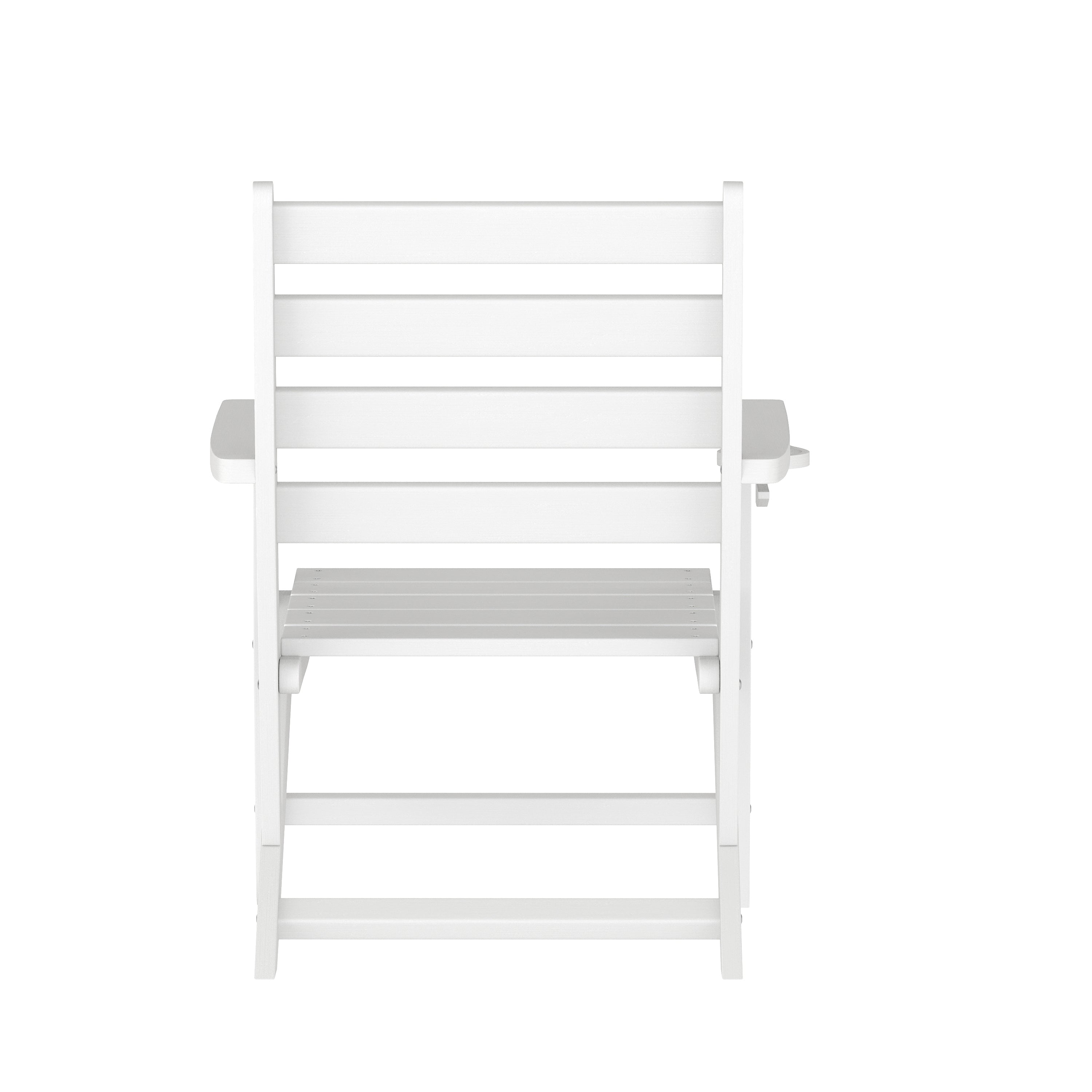 Tolleson Adirondack Dining Chair with Fold Out Cup Holder, Weather Resistant Recycled HDPE Adirondack Chair