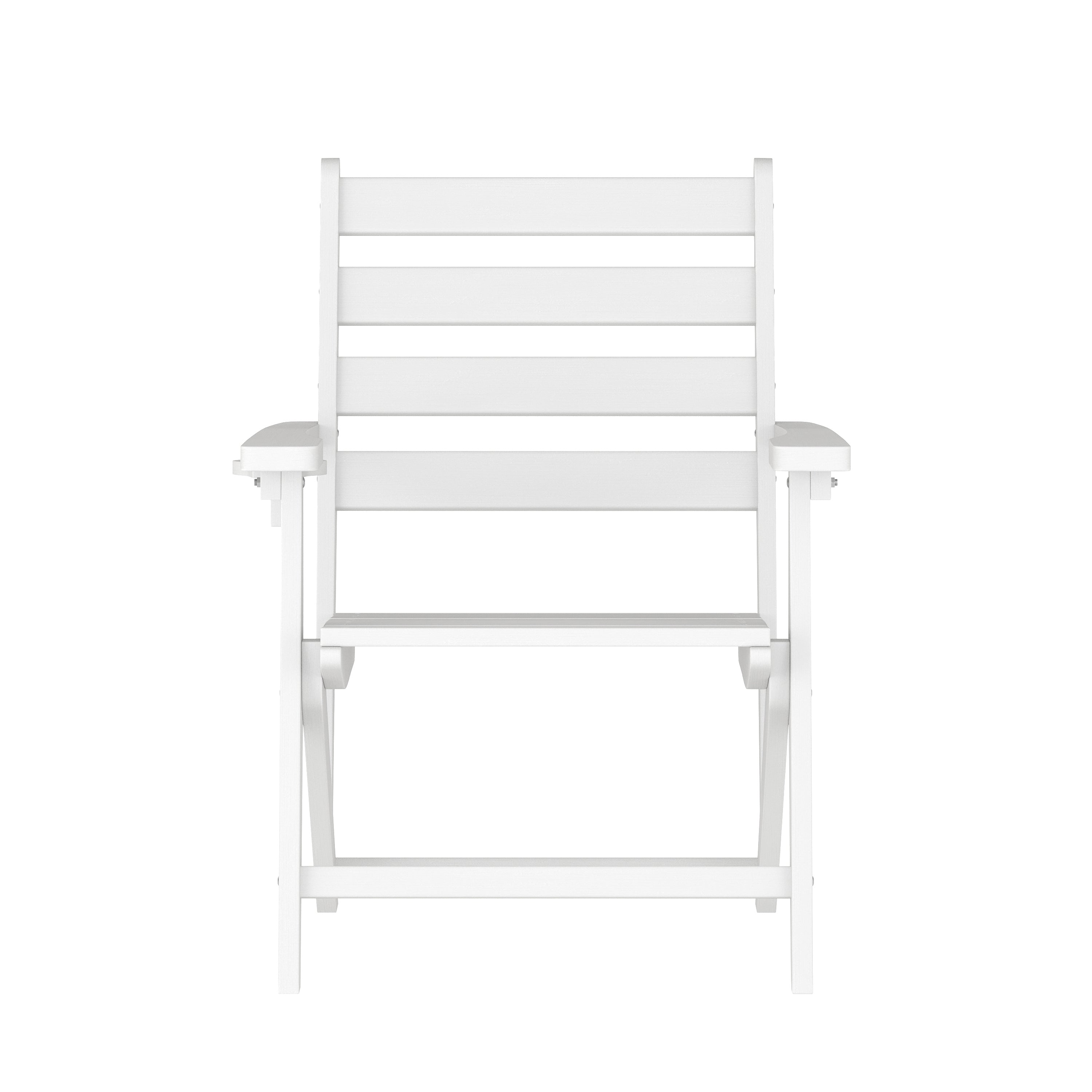 Tolleson Adirondack Dining Chair with Fold Out Cup Holder, Weather Resistant Recycled HDPE Adirondack Chair