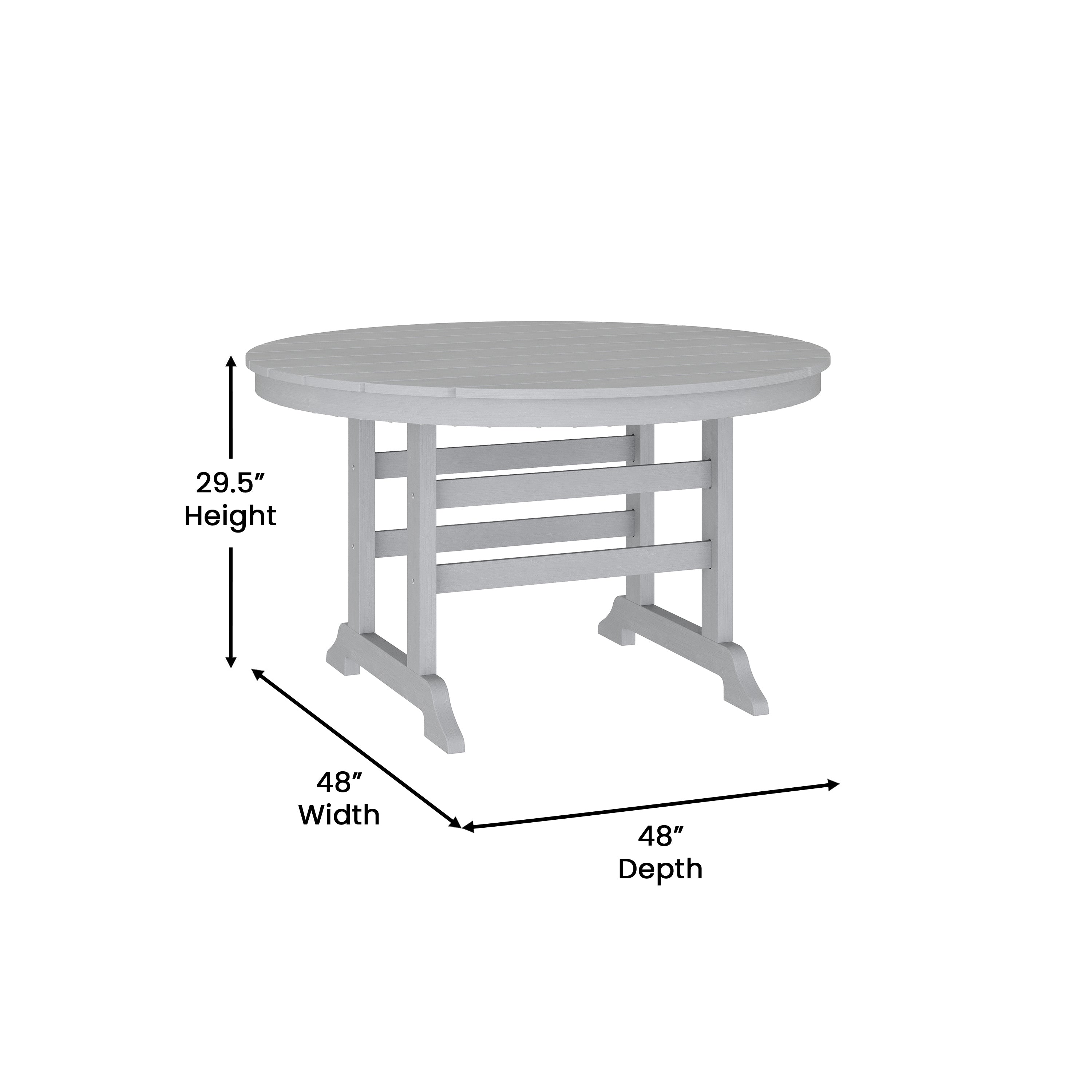 Colonel Indoor/Outdoor Recycled HDPE Adirondack Dining Table