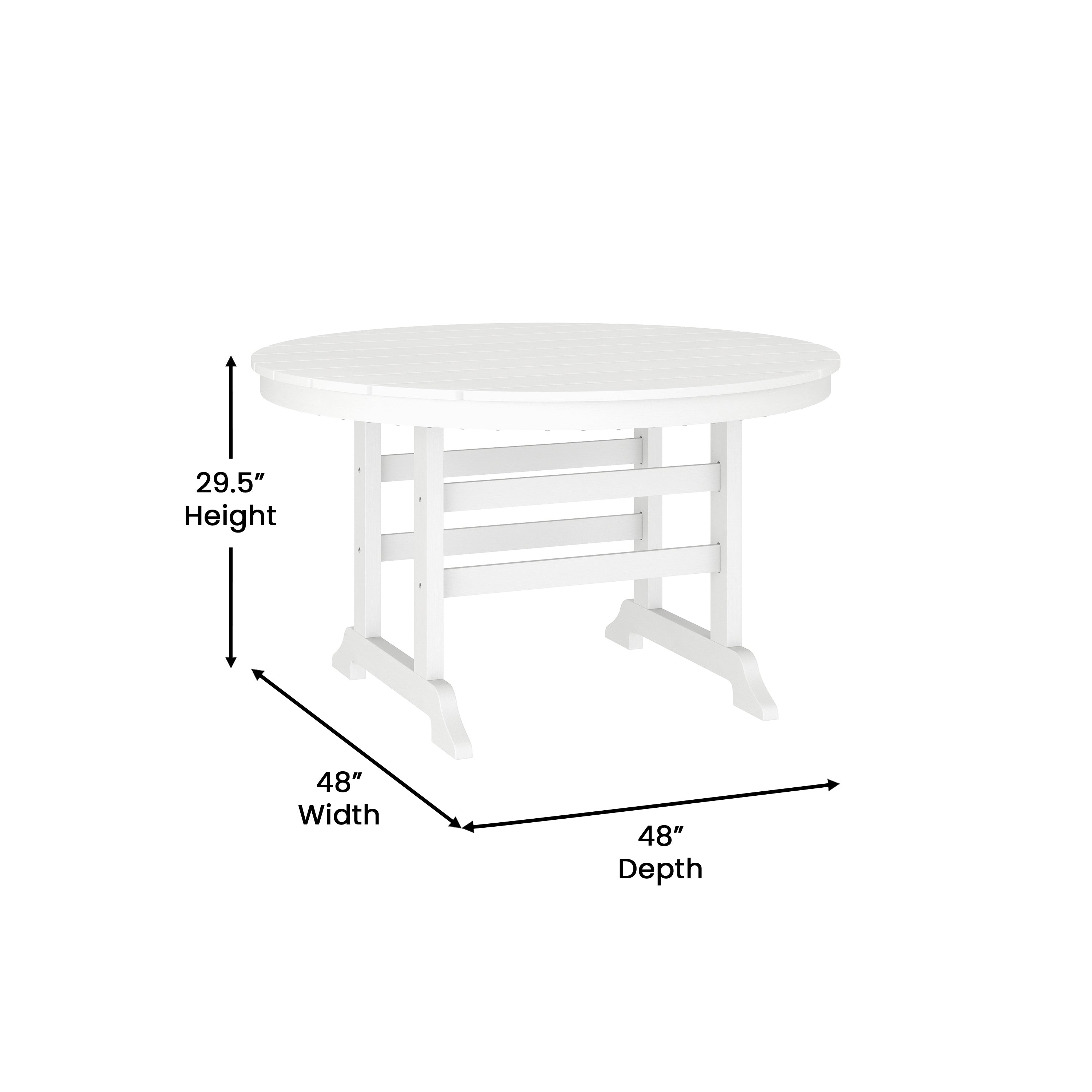 Colonel Indoor/Outdoor Recycled HDPE Adirondack Dining Table
