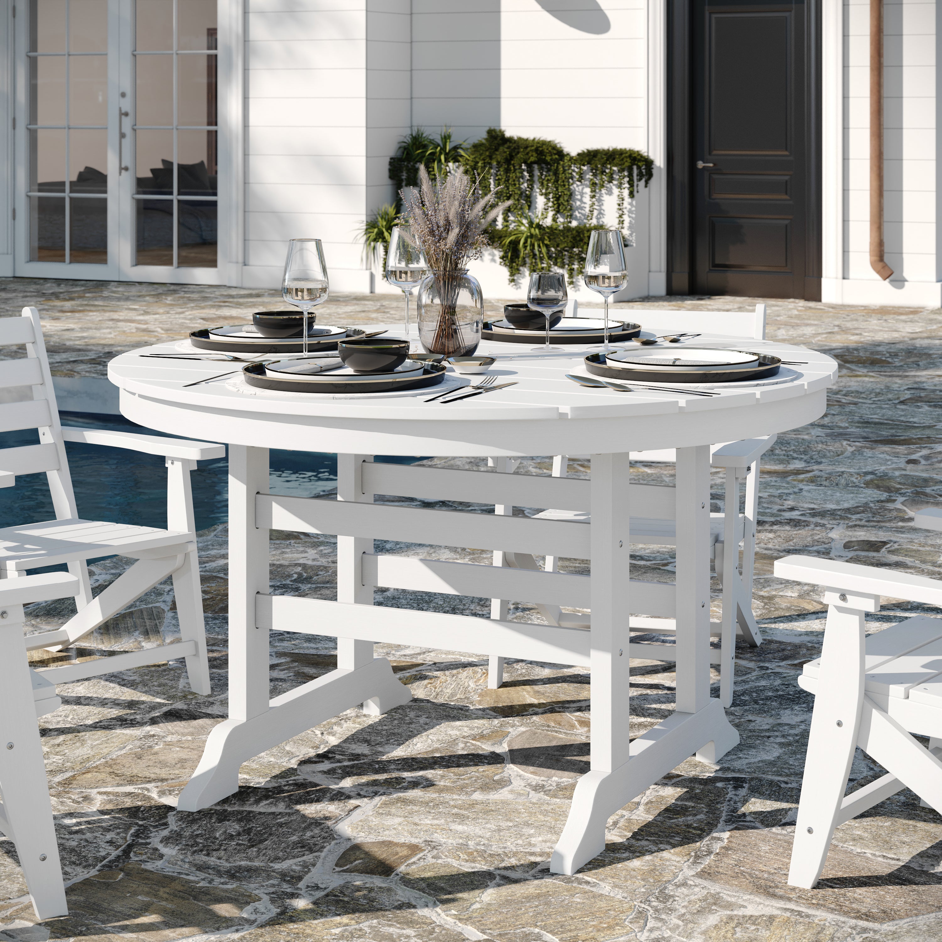 Colonel Indoor/Outdoor Recycled HDPE Adirondack Dining Table