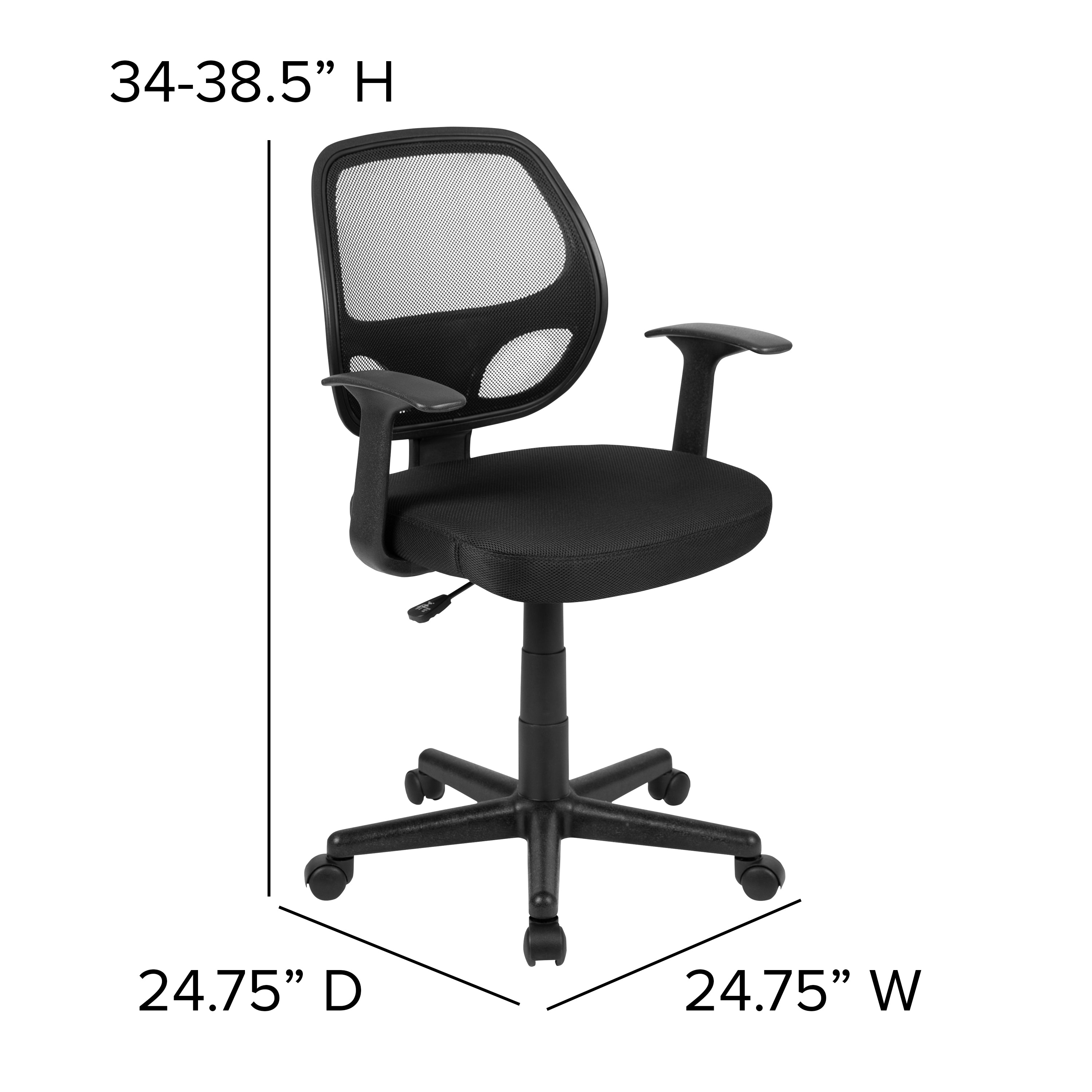 Flash Fundamentals Mid-Back Mesh Swivel Ergonomic Task Office Chair with Arms