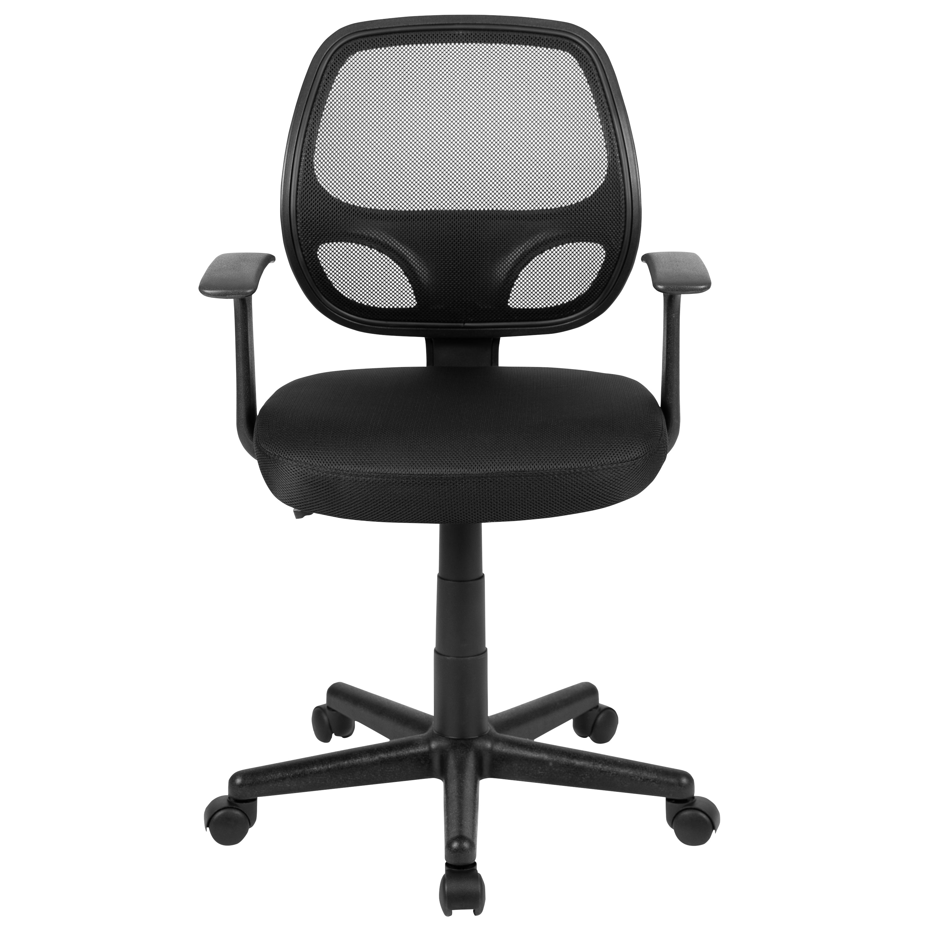 Flash Fundamentals Mid-Back Mesh Swivel Ergonomic Task Office Chair with Arms-Mesh Task Office Chair-Flash Furniture-Wall2Wall Furnishings