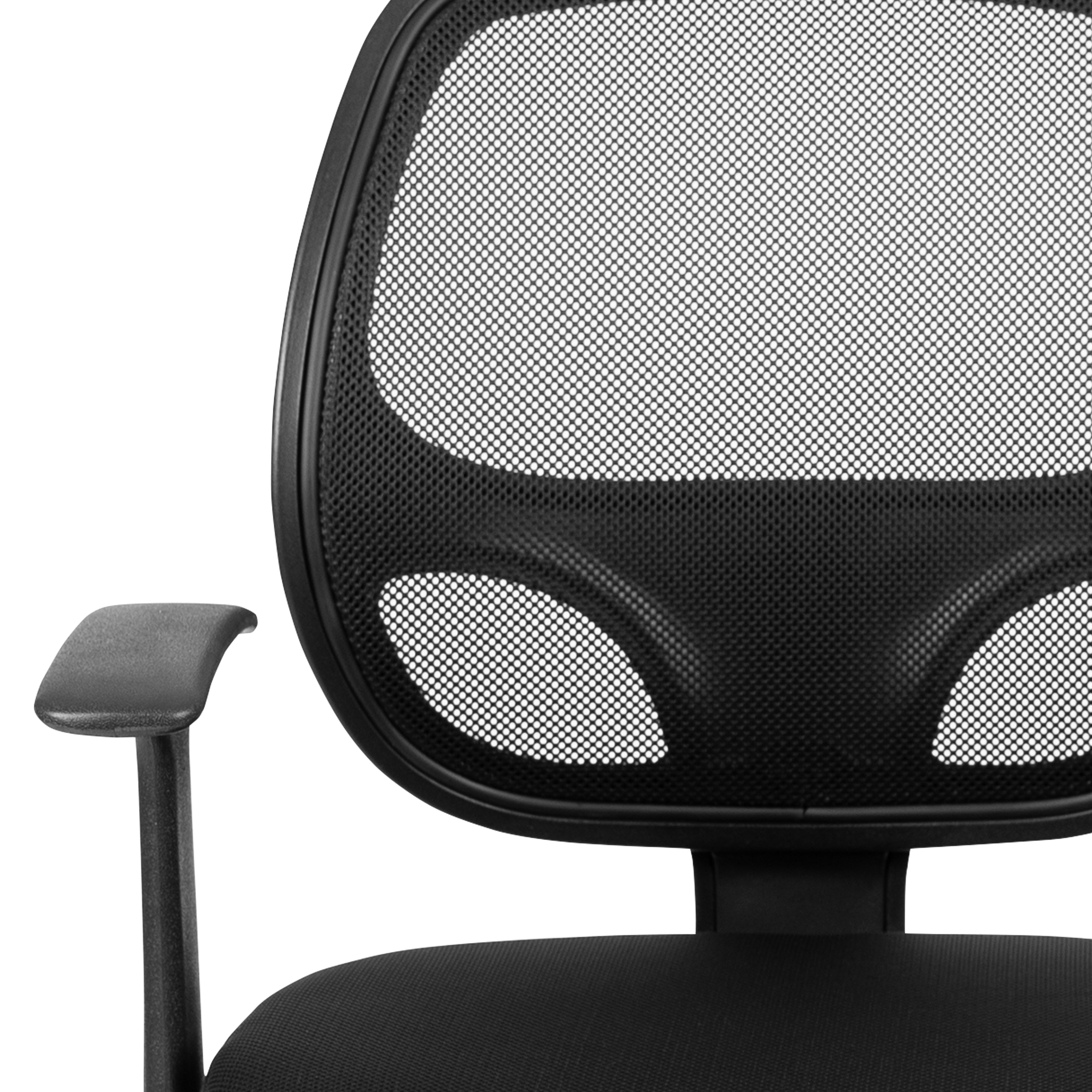 Flash Fundamentals Mid-Back Mesh Swivel Ergonomic Task Office Chair with Arms-Mesh Task Office Chair-Flash Furniture-Wall2Wall Furnishings