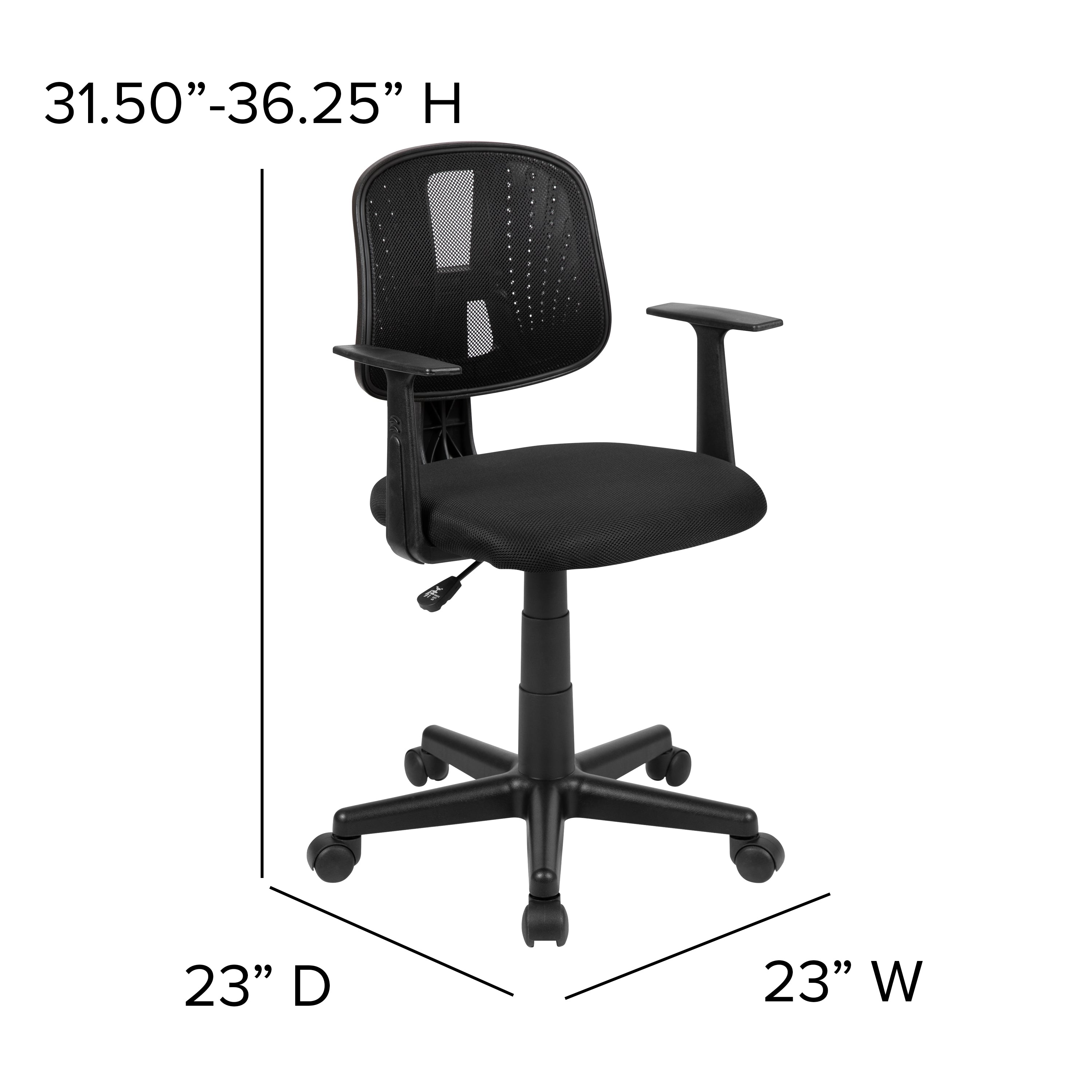 Flash Fundamentals Mid-Back Mesh Swivel Task Office Chair with Pivot Back and Arms