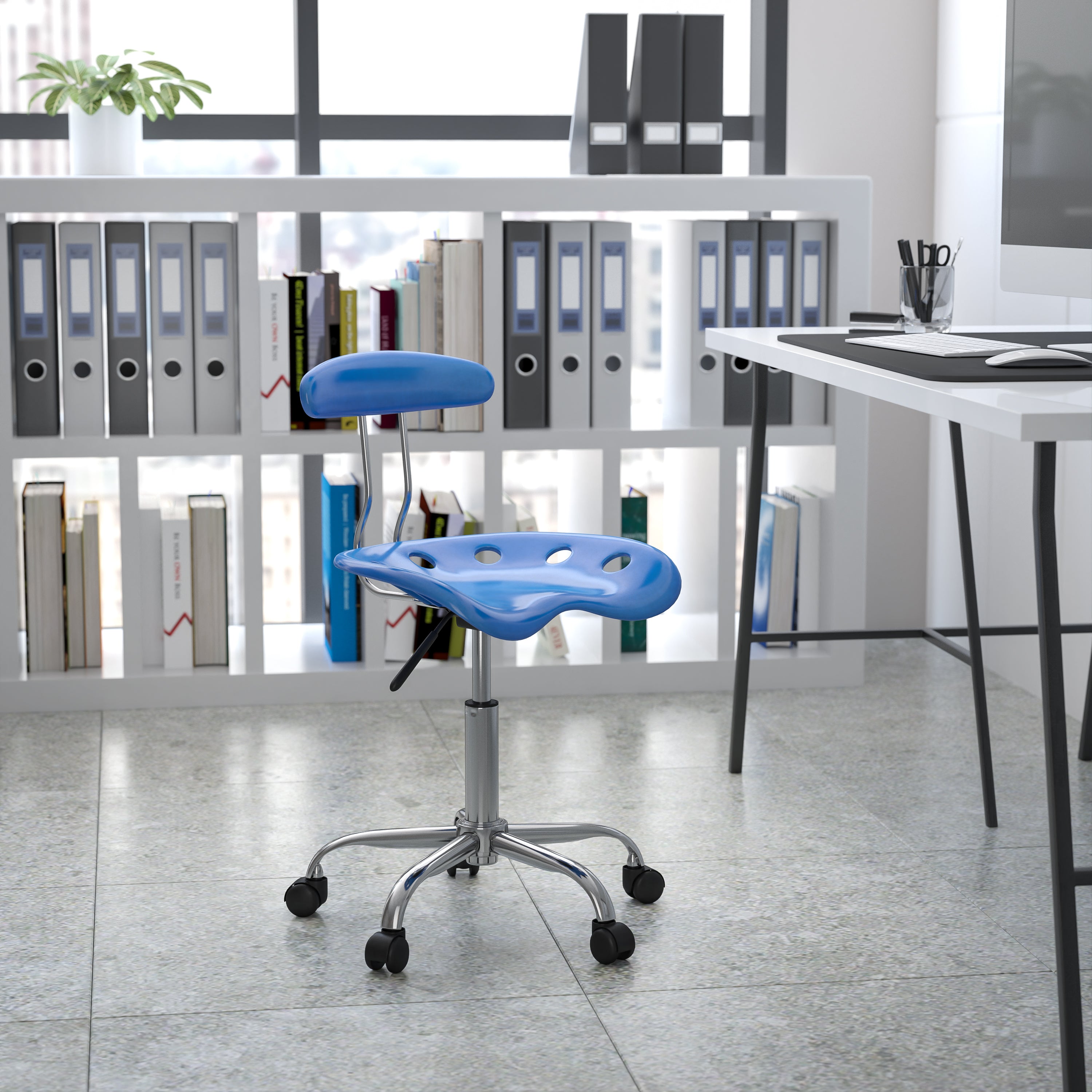 Swivel Task Chair | Adjustable Swivel Chair for Desk and Office with Tractor Seat-Office Chair-Flash Furniture-Wall2Wall Furnishings