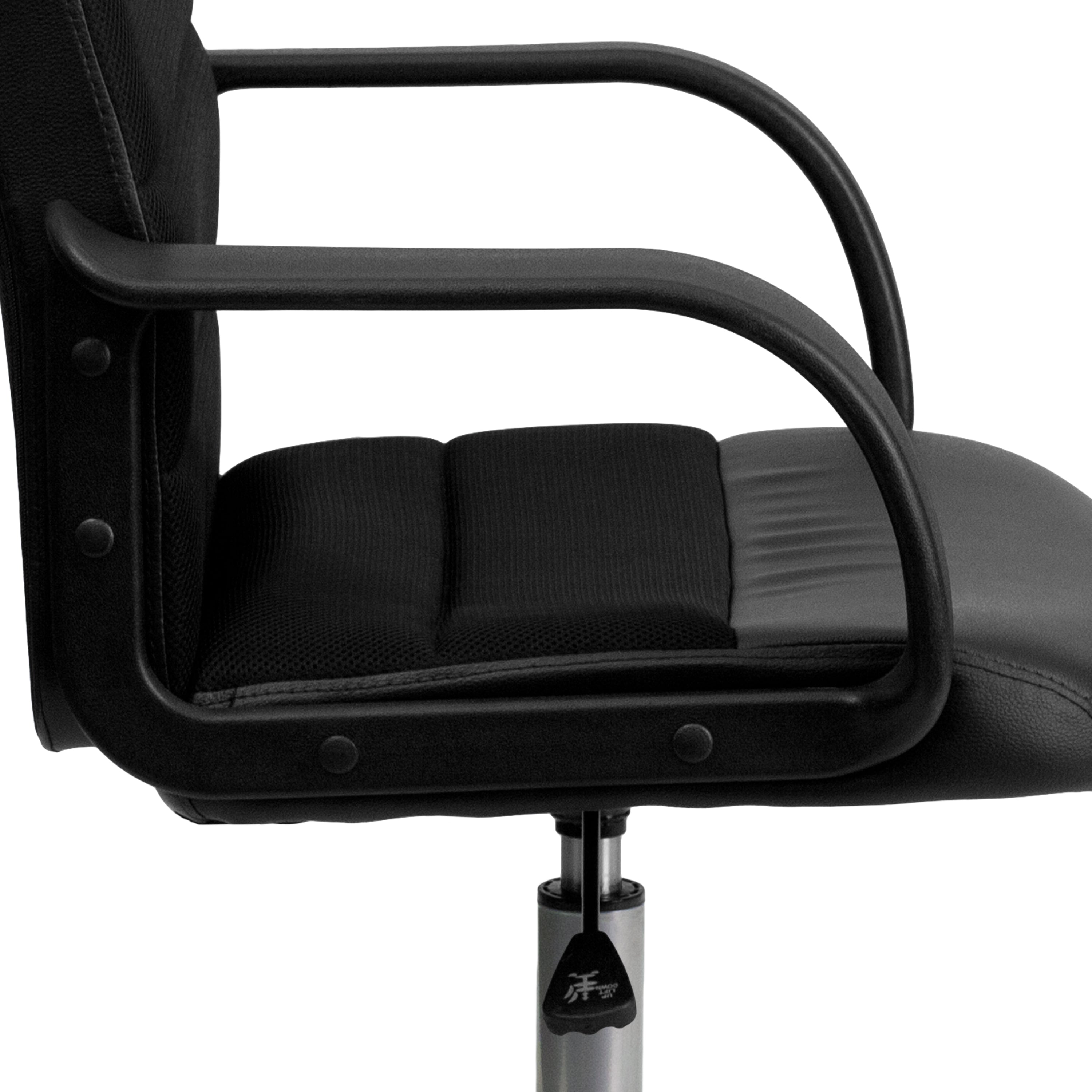 Mid-Back LeatherSoft and Mesh Swivel Task Office Chair with Arms