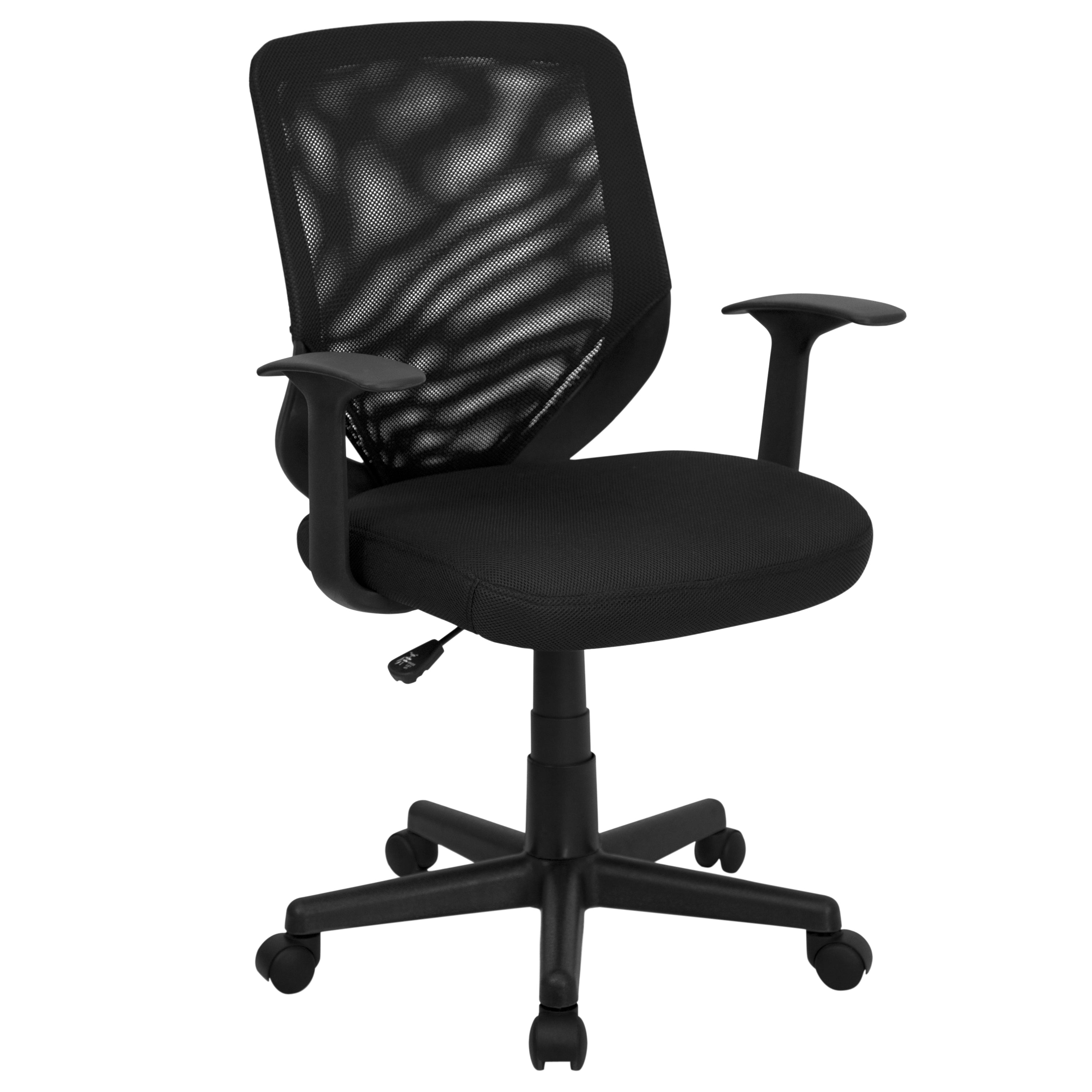 Mid-Back Mesh Tapered Back Swivel Task Office Chair with T-Arms-Office Chair-Flash Furniture-Wall2Wall Furnishings