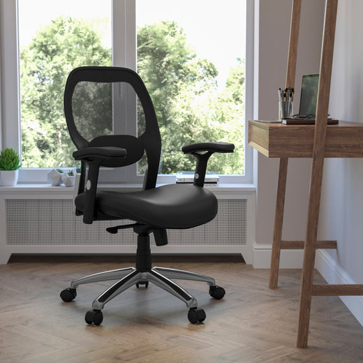 Mid-Back Super Mesh Executive Swivel Office Chair with Knee Tilt Control and Adjustable Arms