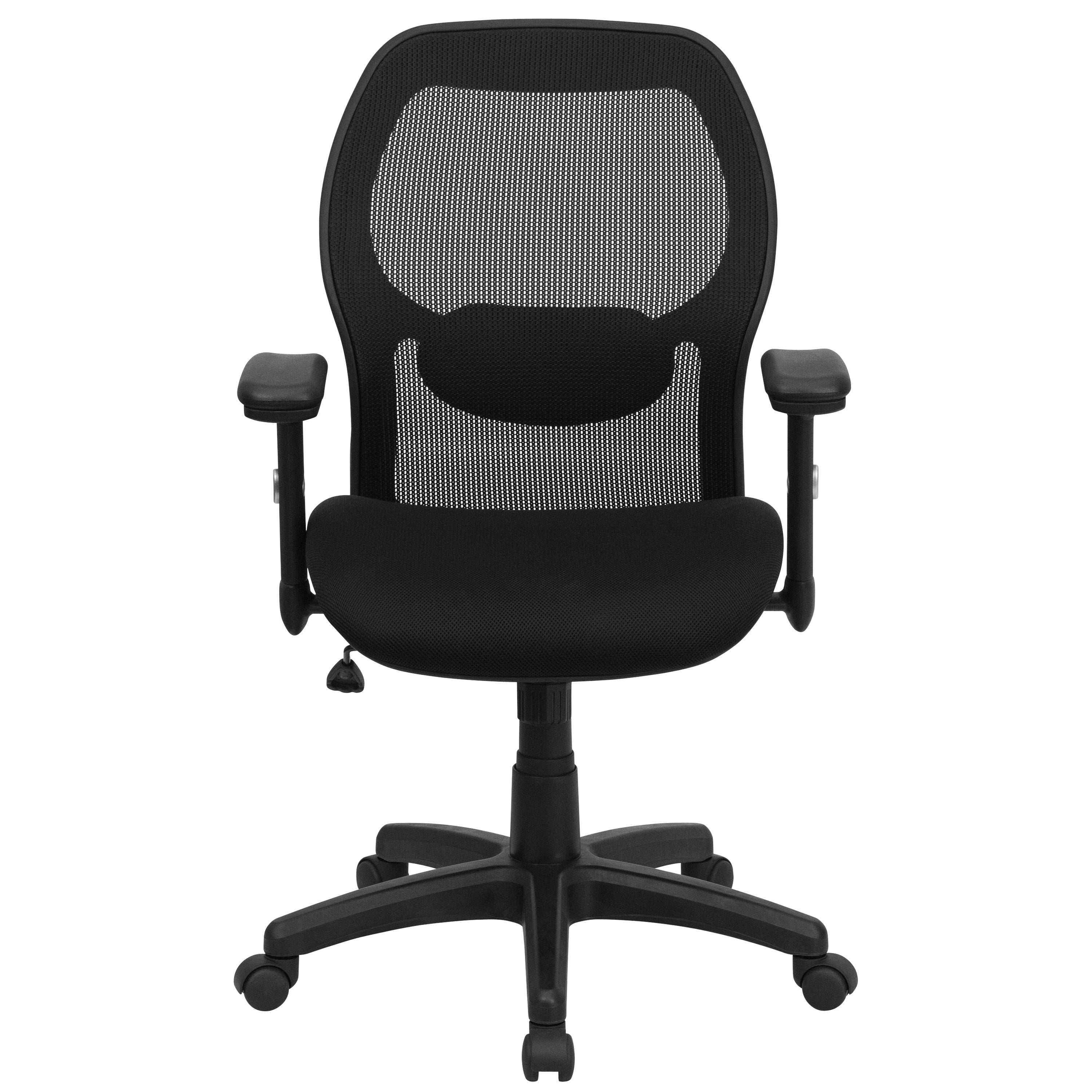 Mid-Back Super Mesh Executive Swivel Office Chair with Adjustable Arms-Office Chair-Flash Furniture-Wall2Wall Furnishings