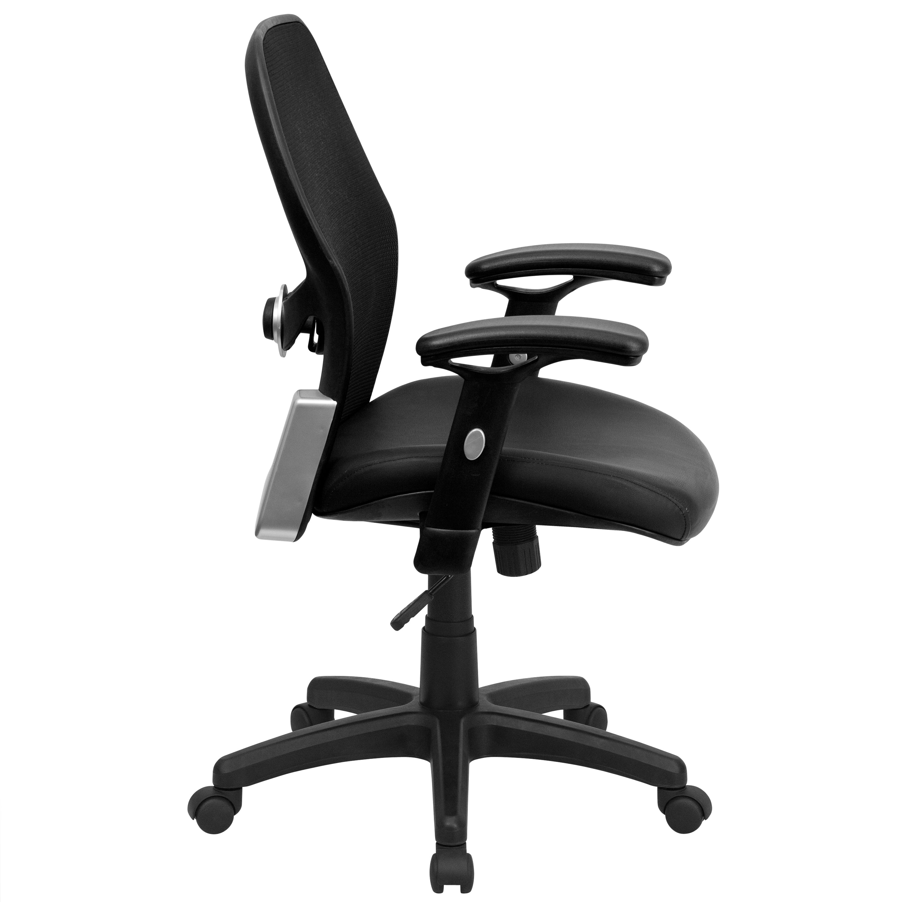 Mid-Back Super Mesh Executive Swivel Office Chair with Adjustable Arms-Office Chair-Flash Furniture-Wall2Wall Furnishings