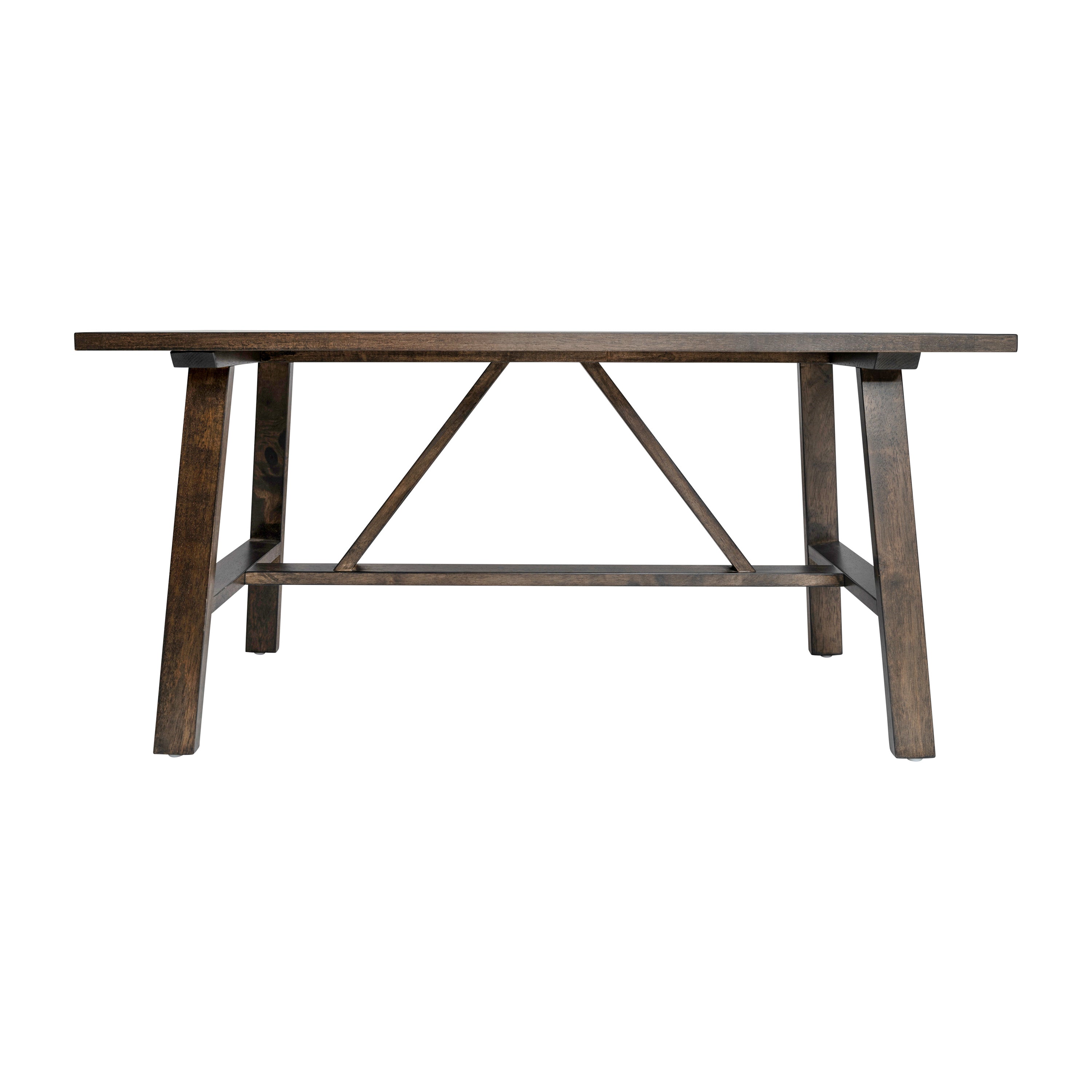 Eli Solid Wood Farmhouse Coffee Table, Trestle Style Accent Table