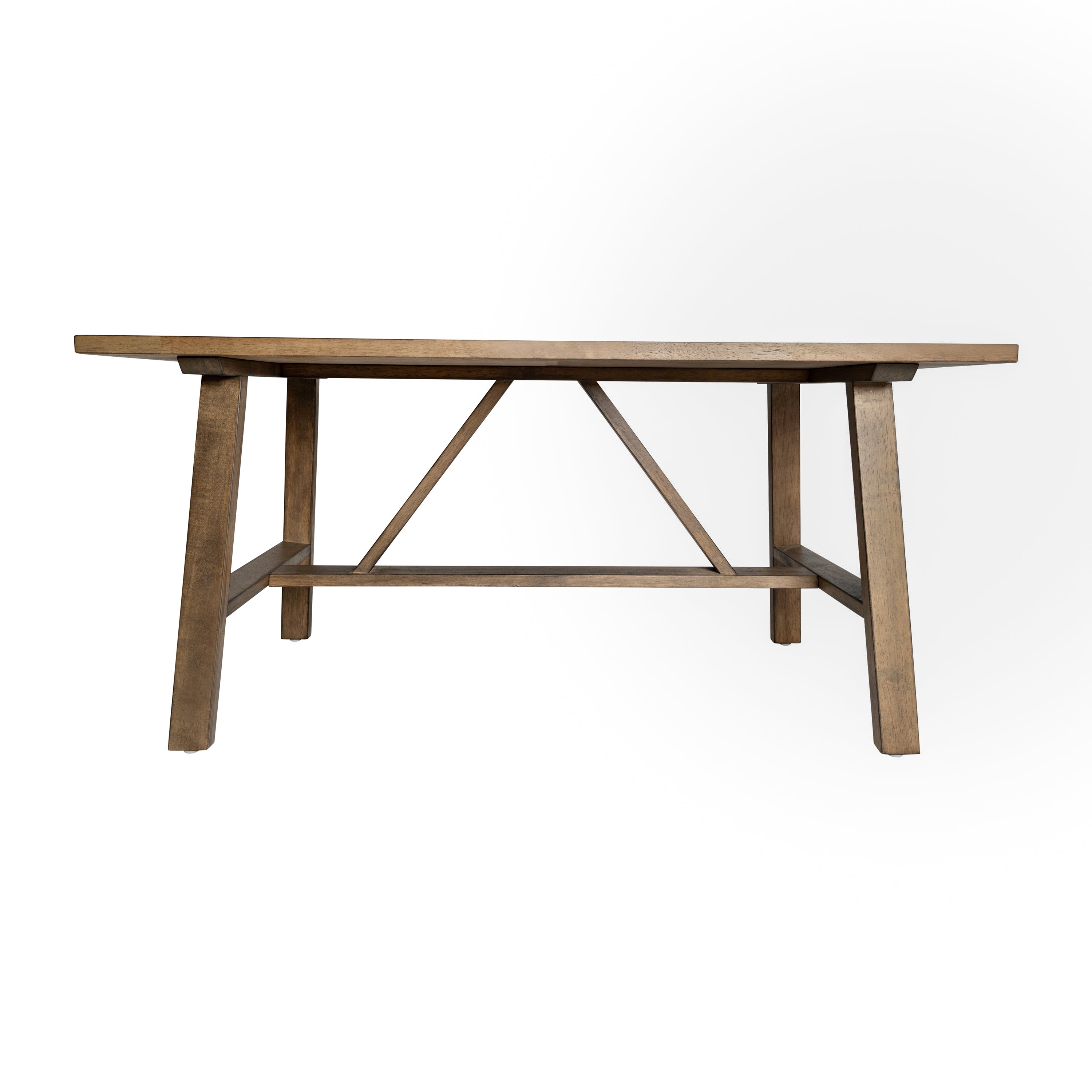Eli Solid Wood Farmhouse Coffee Table, Trestle Style Accent Table