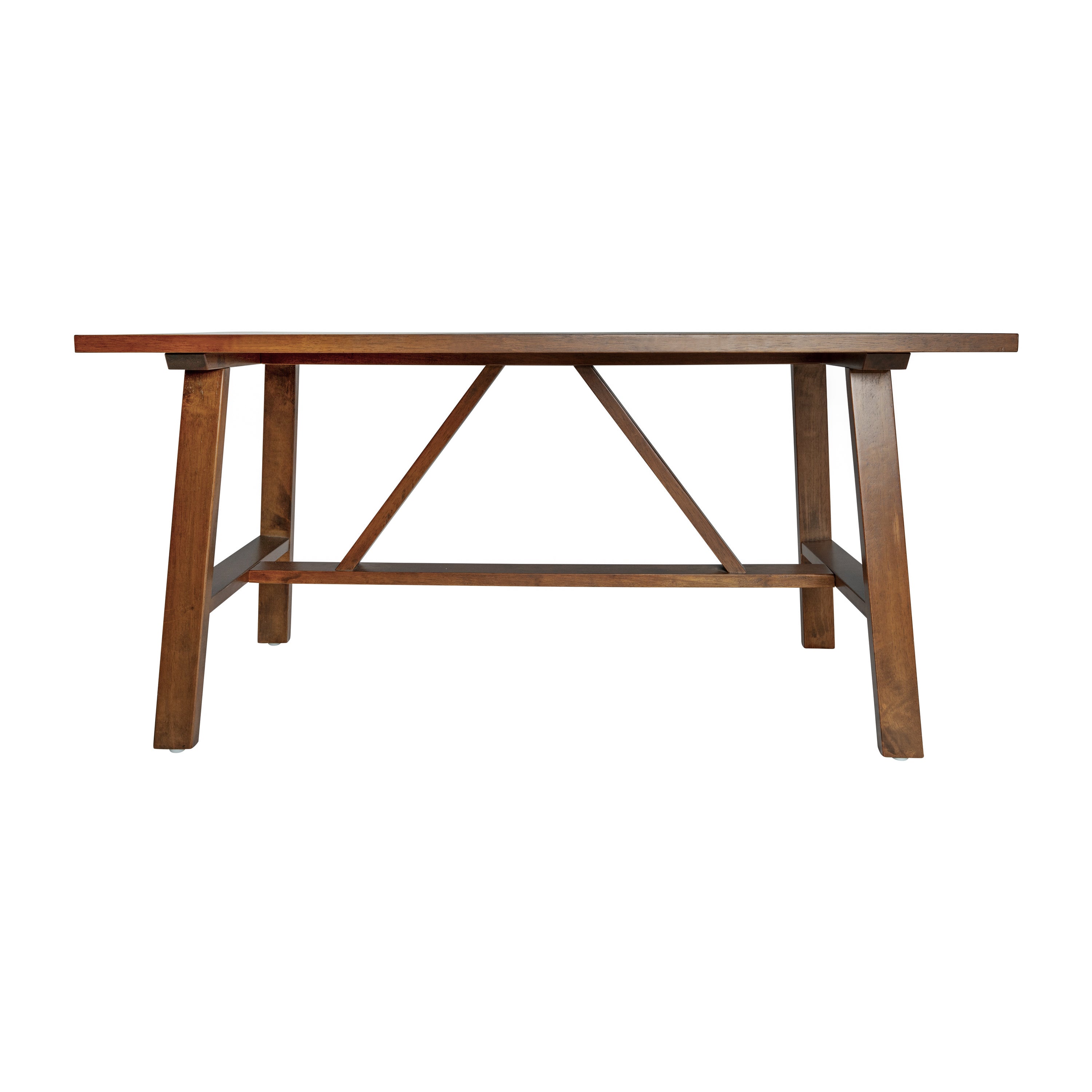 Eli Solid Wood Farmhouse Coffee Table, Trestle Style Accent Table
