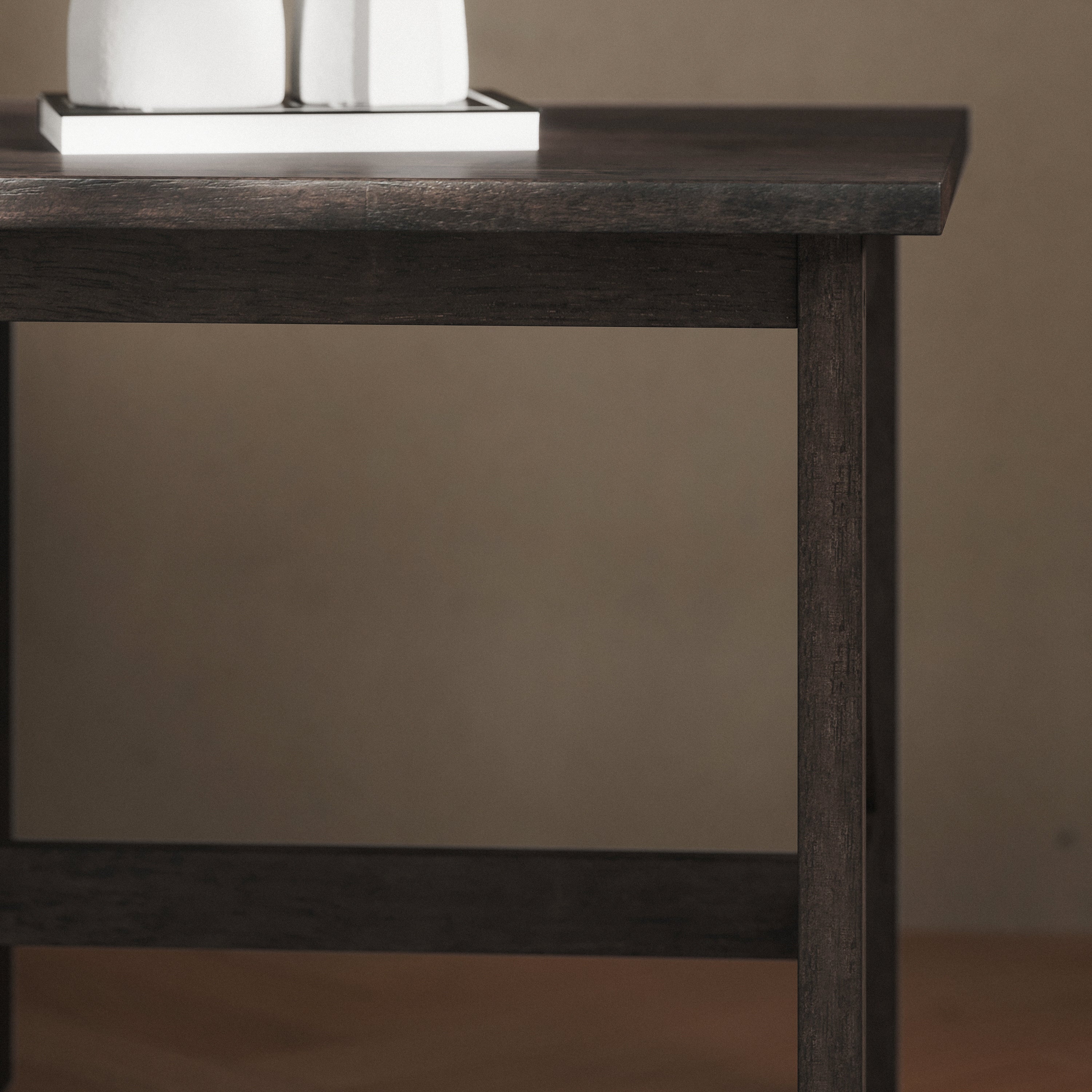 Jasper Farmhouse Style Solid Wood End Table with Traditional Crisscross Accents