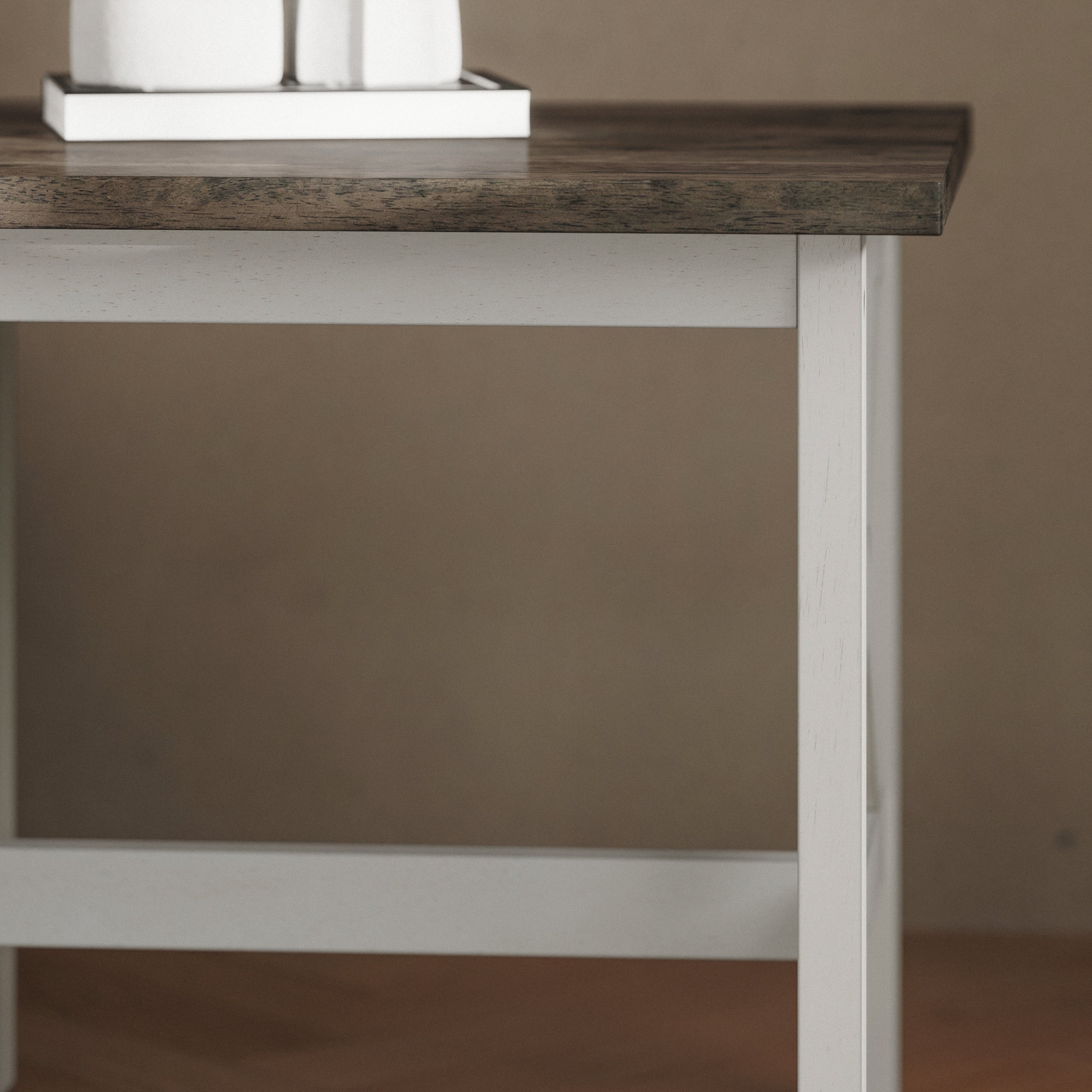 Jasper Farmhouse Style Solid Wood End Table with Traditional Crisscross Accents