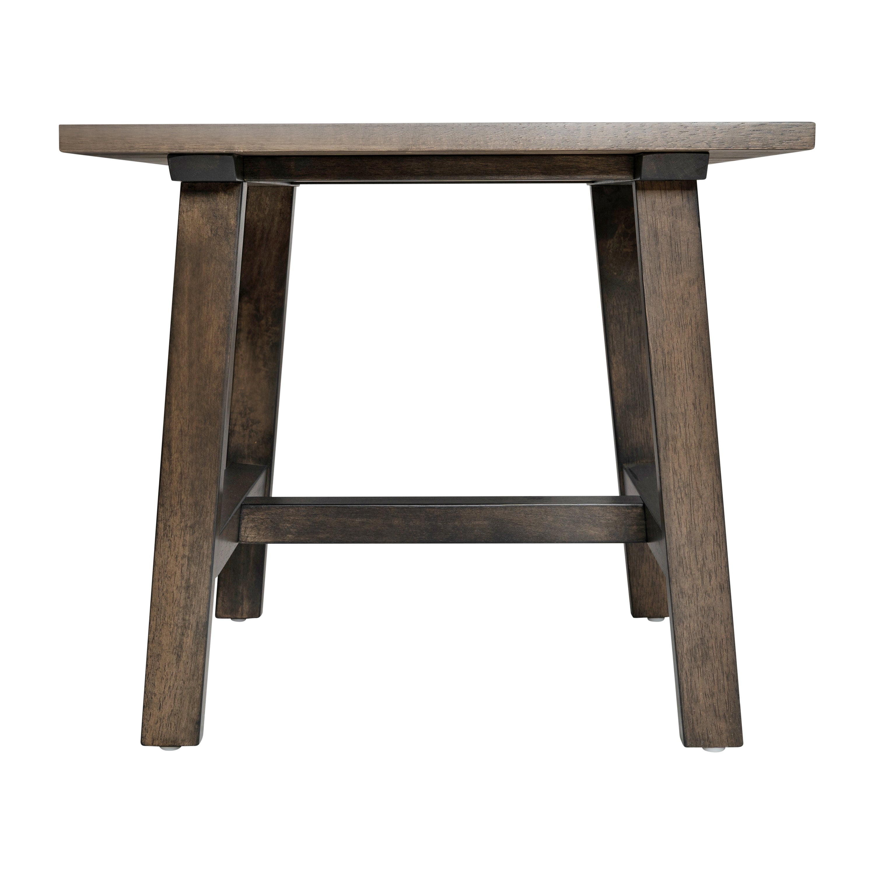 Eli Solid Wood Farmhouse End Table, Trestle Style Accent Table