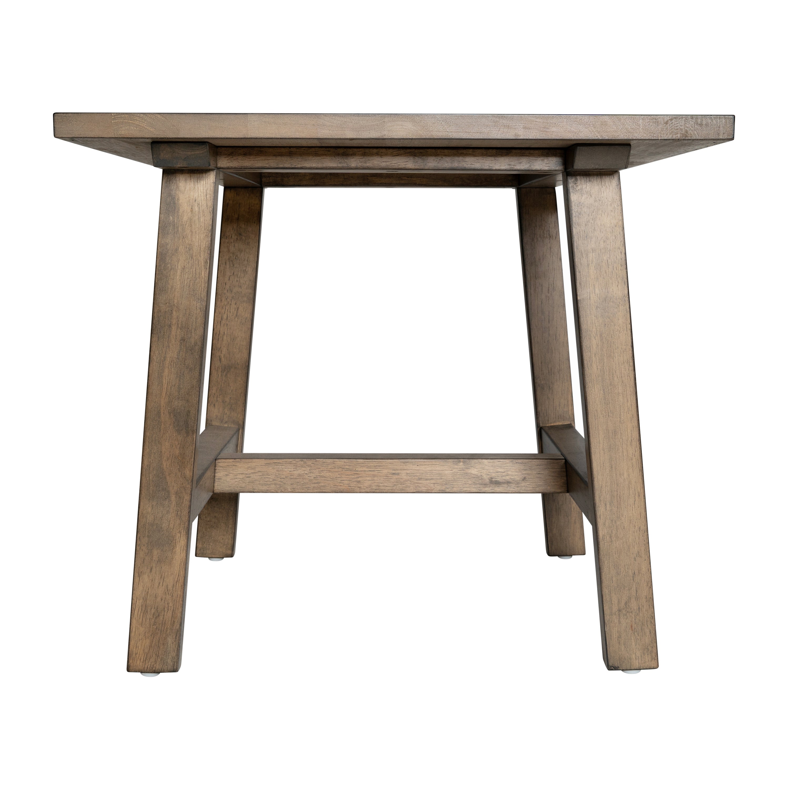Eli Solid Wood Farmhouse End Table, Trestle Style Accent Table