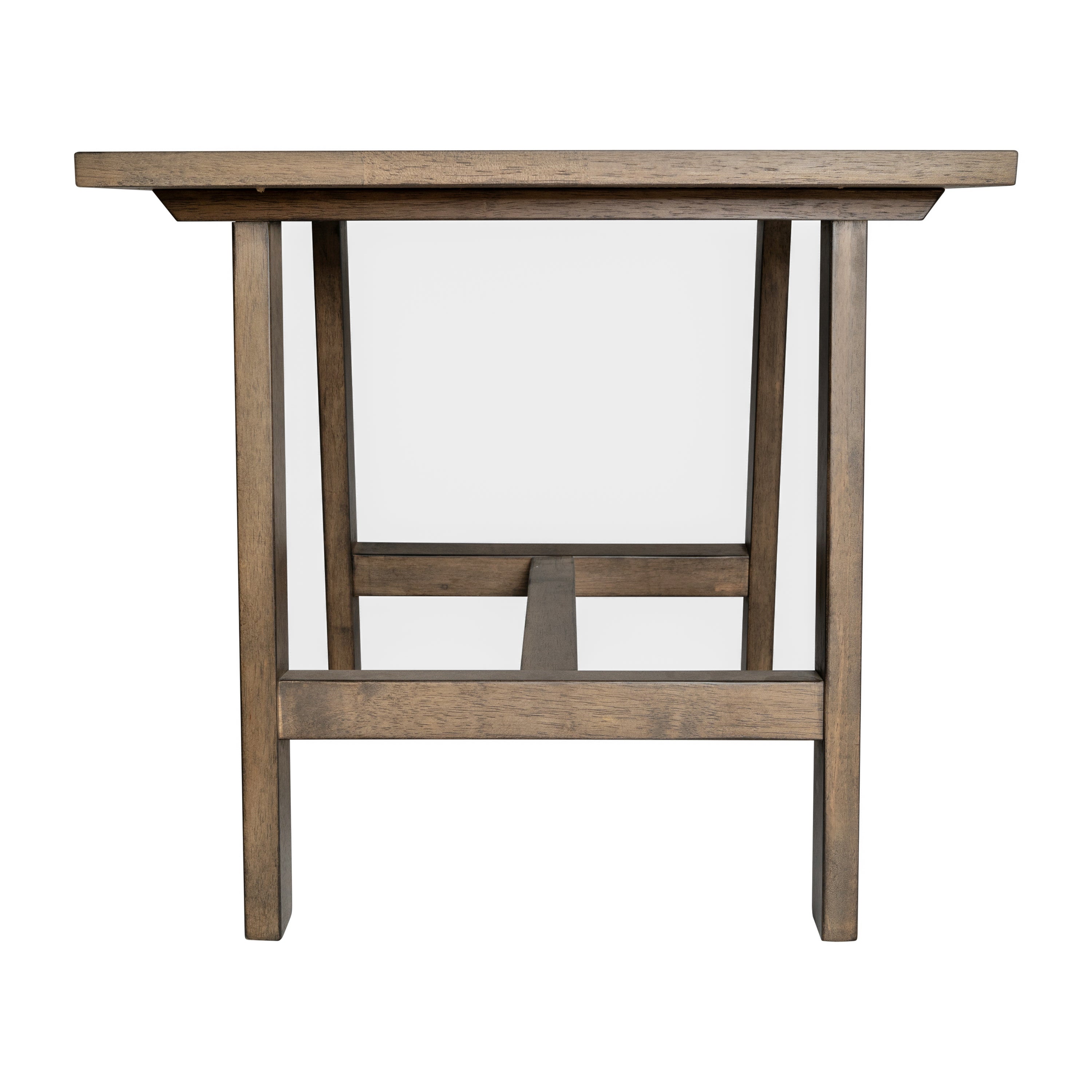 Eli Solid Wood Farmhouse End Table, Trestle Style Accent Table