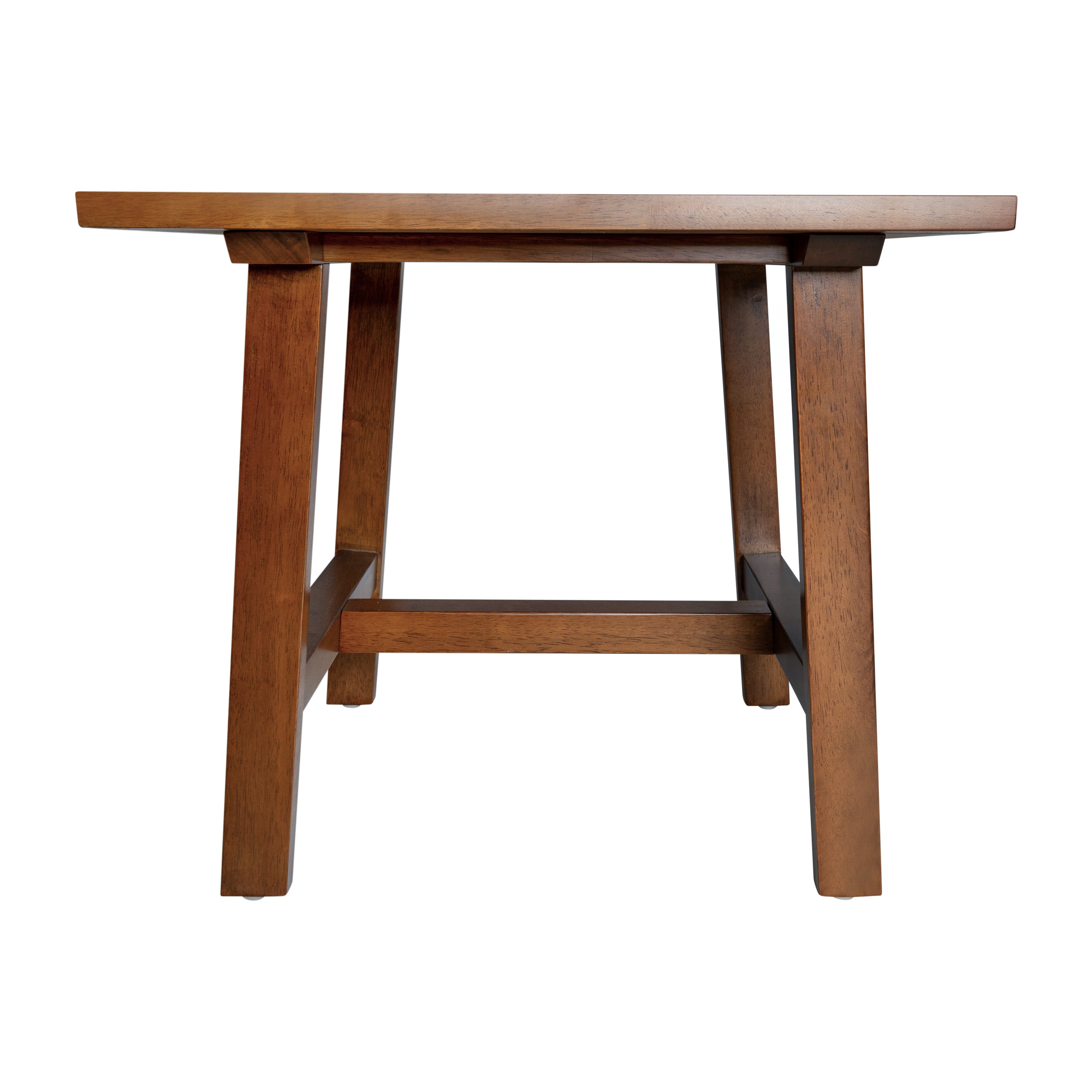 Eli Solid Wood Farmhouse End Table, Trestle Style Accent Table