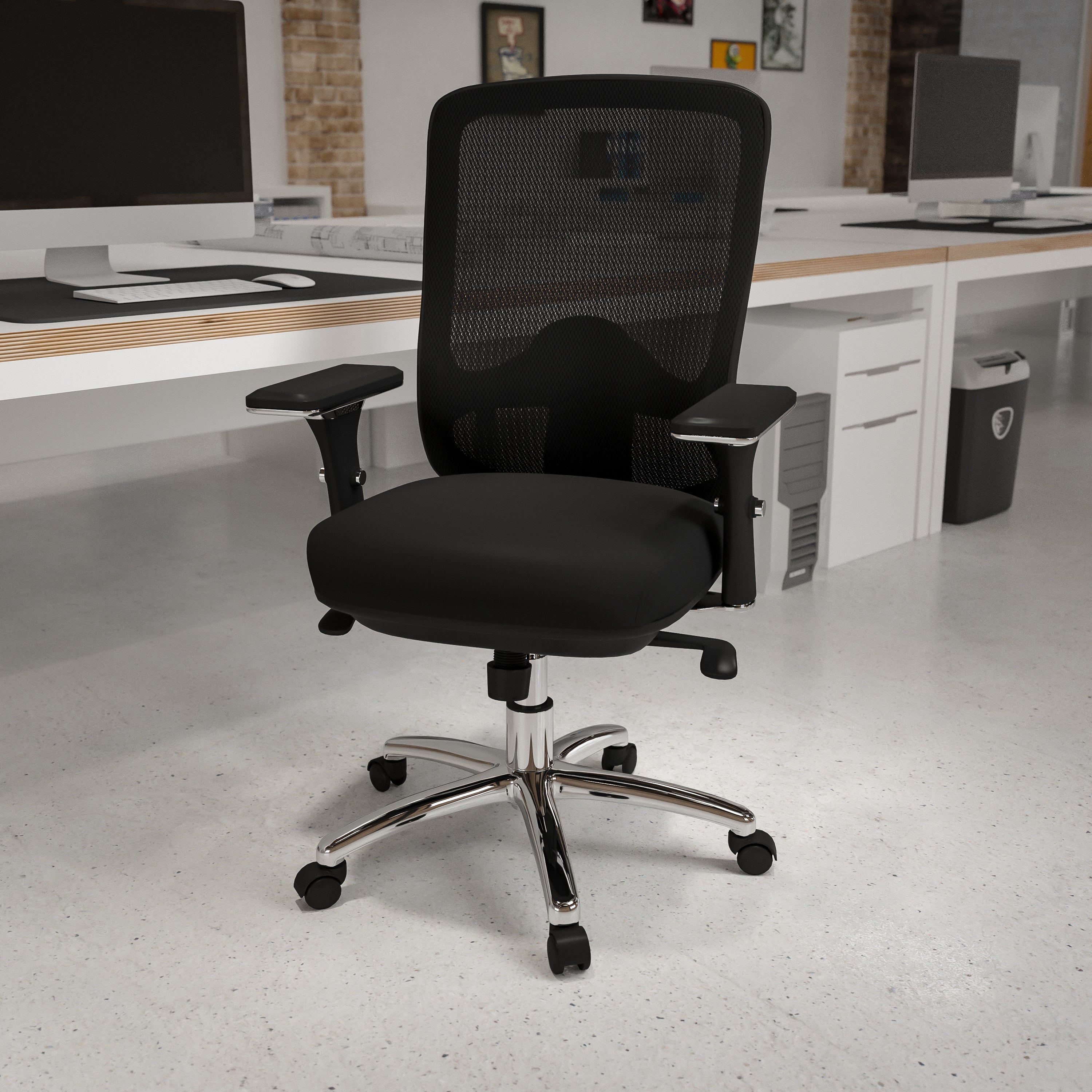 HERCULES Series 24/7 Intensive Use Big & Tall 350 lb. Rated Mesh Multifunction Swivel Ergonomic Office Chair with Synchro-Tilt-Big & Tall Office Chair-Flash Furniture-Wall2Wall Furnishings