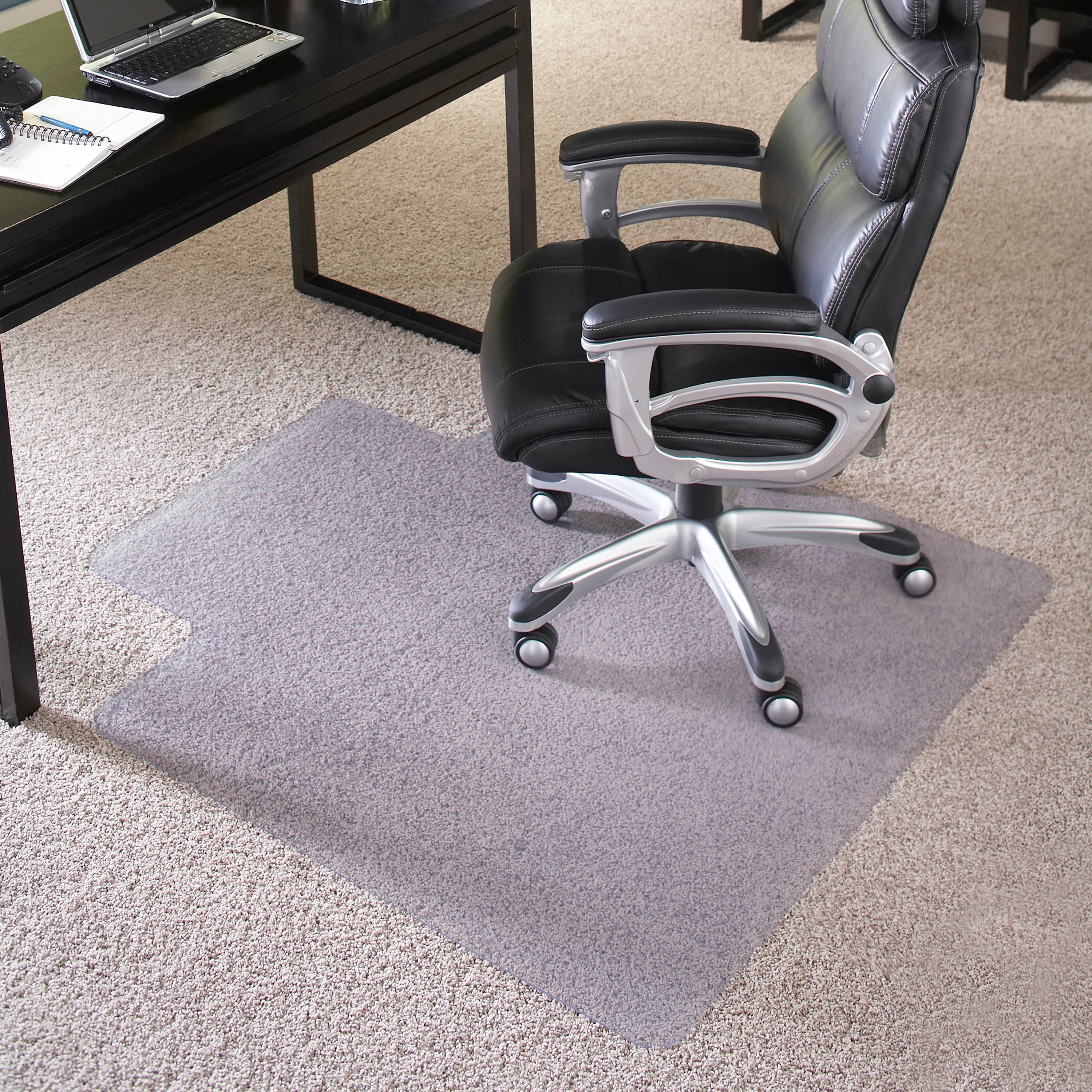 36'' x 48'' Big & Tall 400 lb. Capacity Carpet Chair Mat with Lip-Office Chair Mats-Flash Furniture-Wall2Wall Furnishings