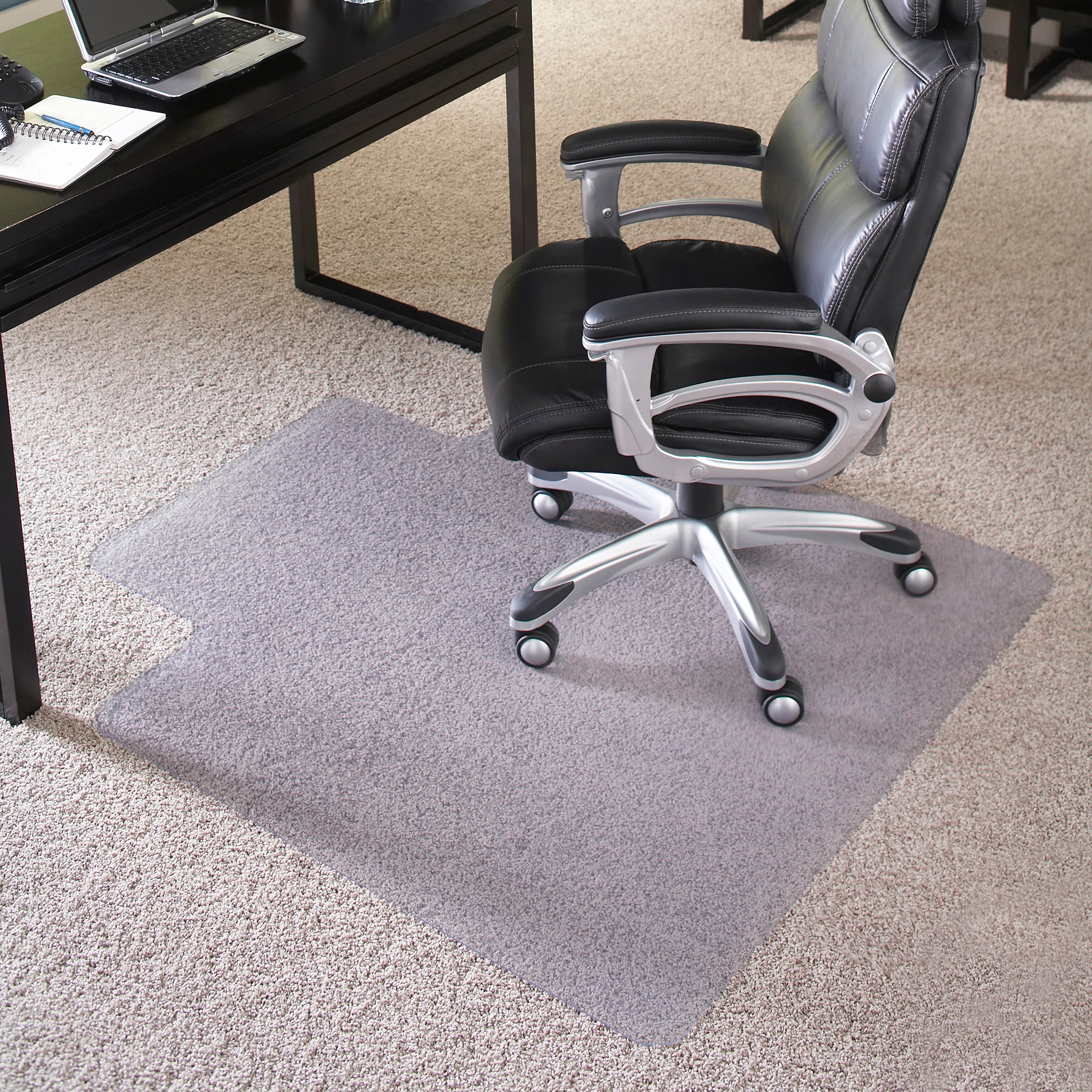 45'' x 53'' Big & Tall 400 lb. Capacity Carpet Chair Mat with Lip-Office Chair Mats-Flash Furniture-Wall2Wall Furnishings