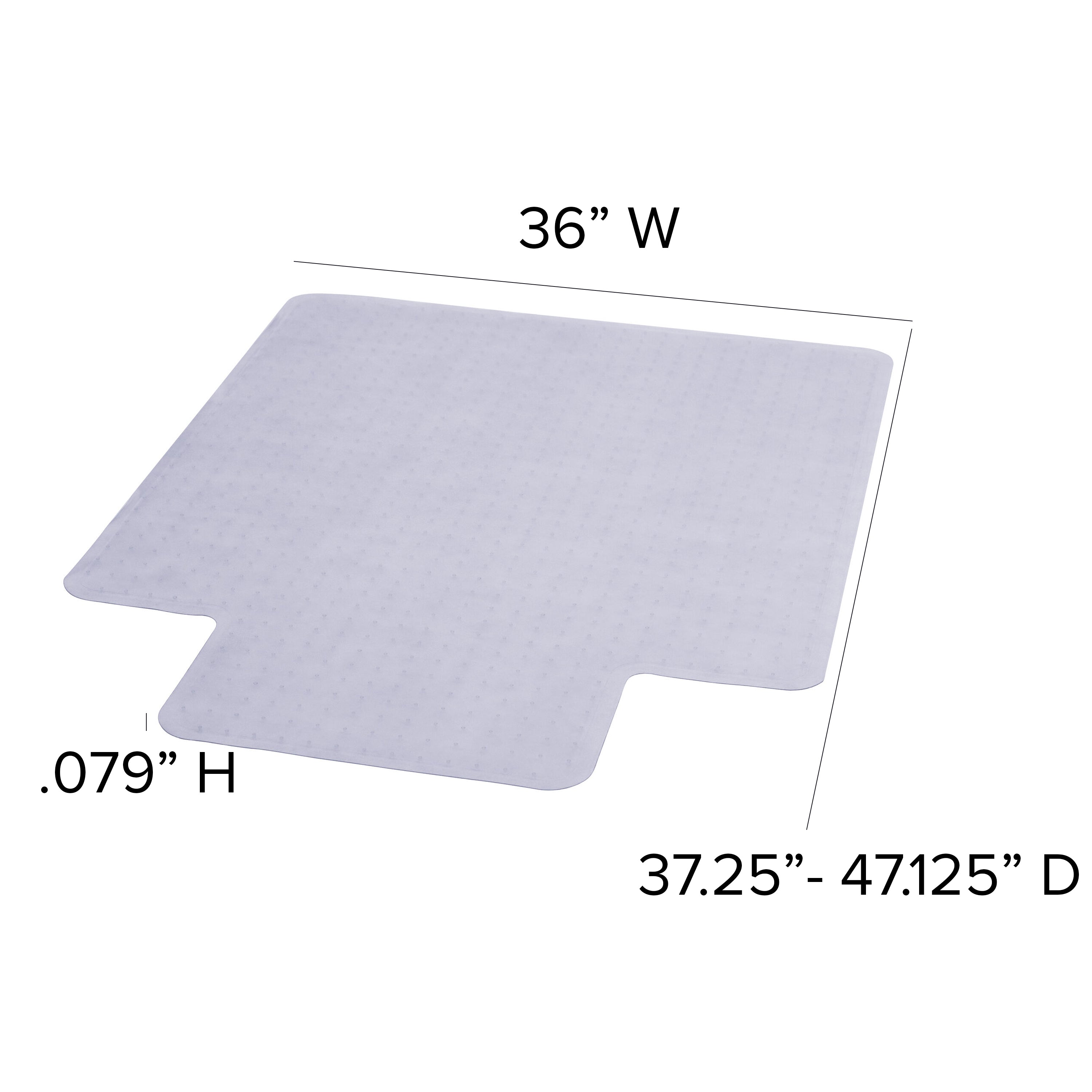 36'' x 48'' Carpet Chair Mat with Lip