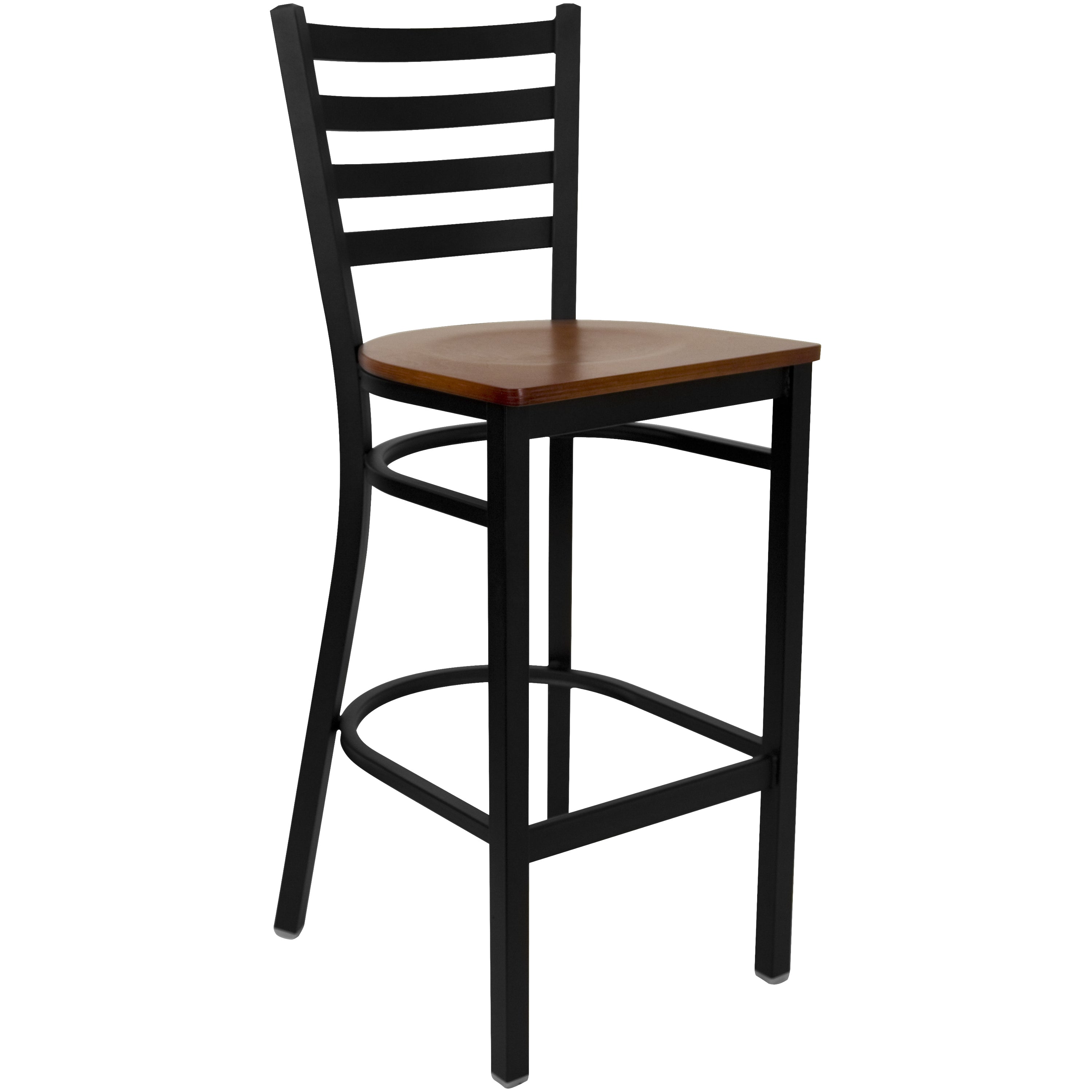 30'' Round Laminate Table Set with 3 Ladder Back Metal Barstools-Laminate Restaurant Bar Table and Stool Set-Flash Furniture-Wall2Wall Furnishings
