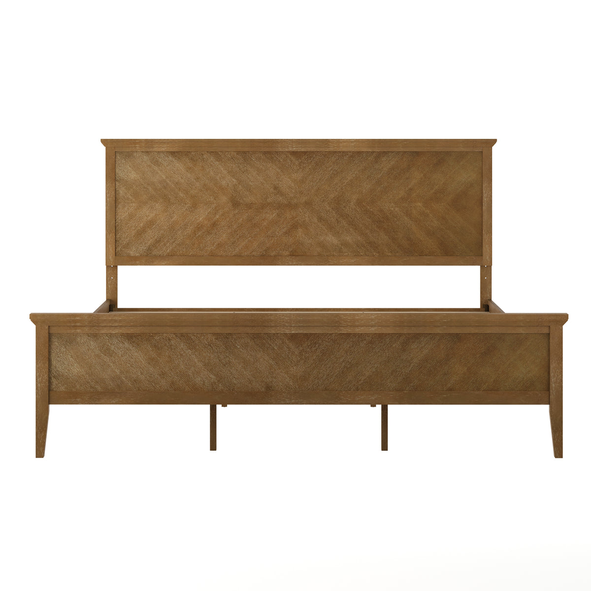 Fiona Solid Wood Platform Bed Frame with Headboard, Footboard, and Slatted Bottom