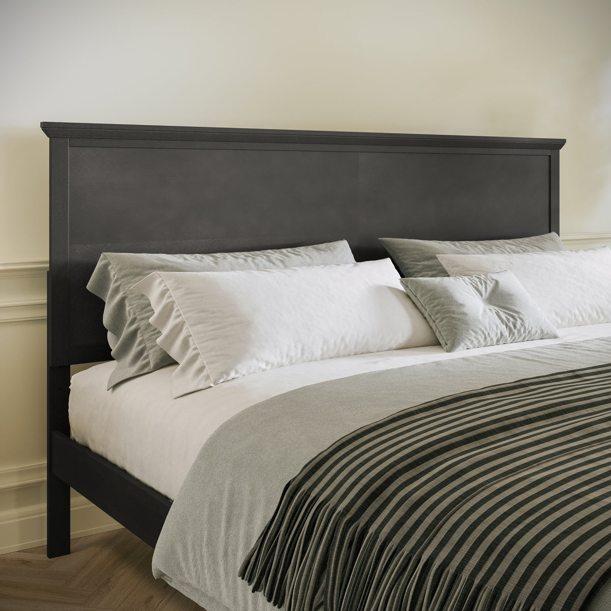 Fiona Solid Wood Platform Bed Frame with Headboard, Footboard, and Slatted Bottom