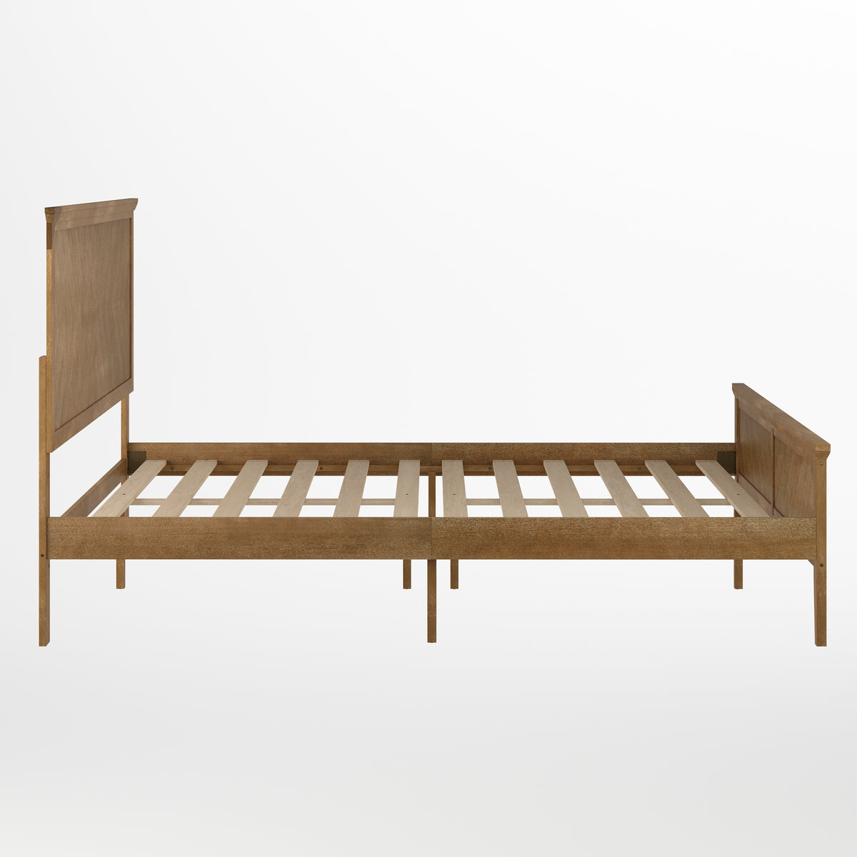Fiona Solid Wood Platform Bed Frame with Headboard, Footboard, and Slatted Bottom