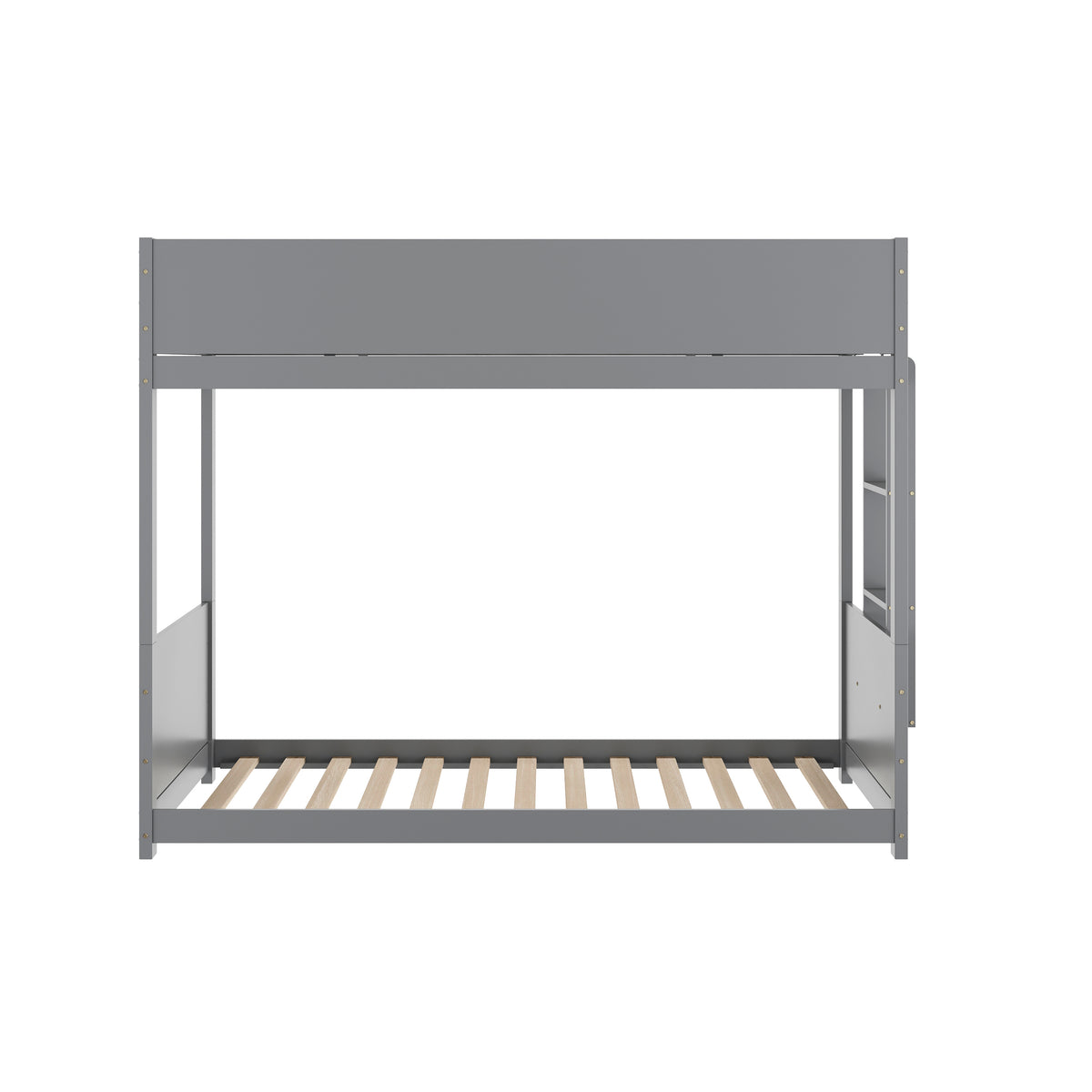 Dallas Convertible Solid Wood Bunk Bed Frame with Ladder for Kids, No Box Spring Needed