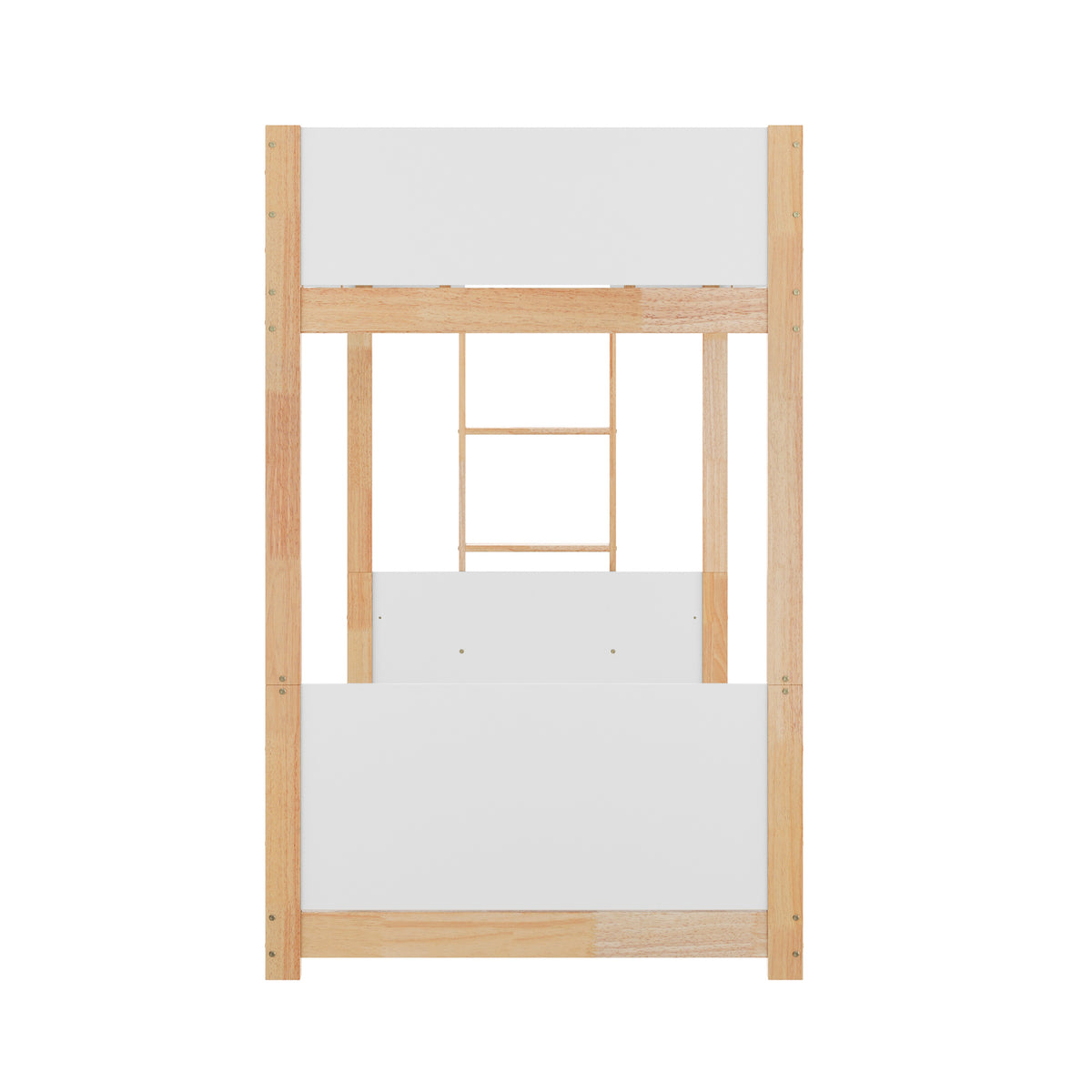 Dallas Convertible Solid Wood Bunk Bed Frame with Ladder for Kids, No Box Spring Needed