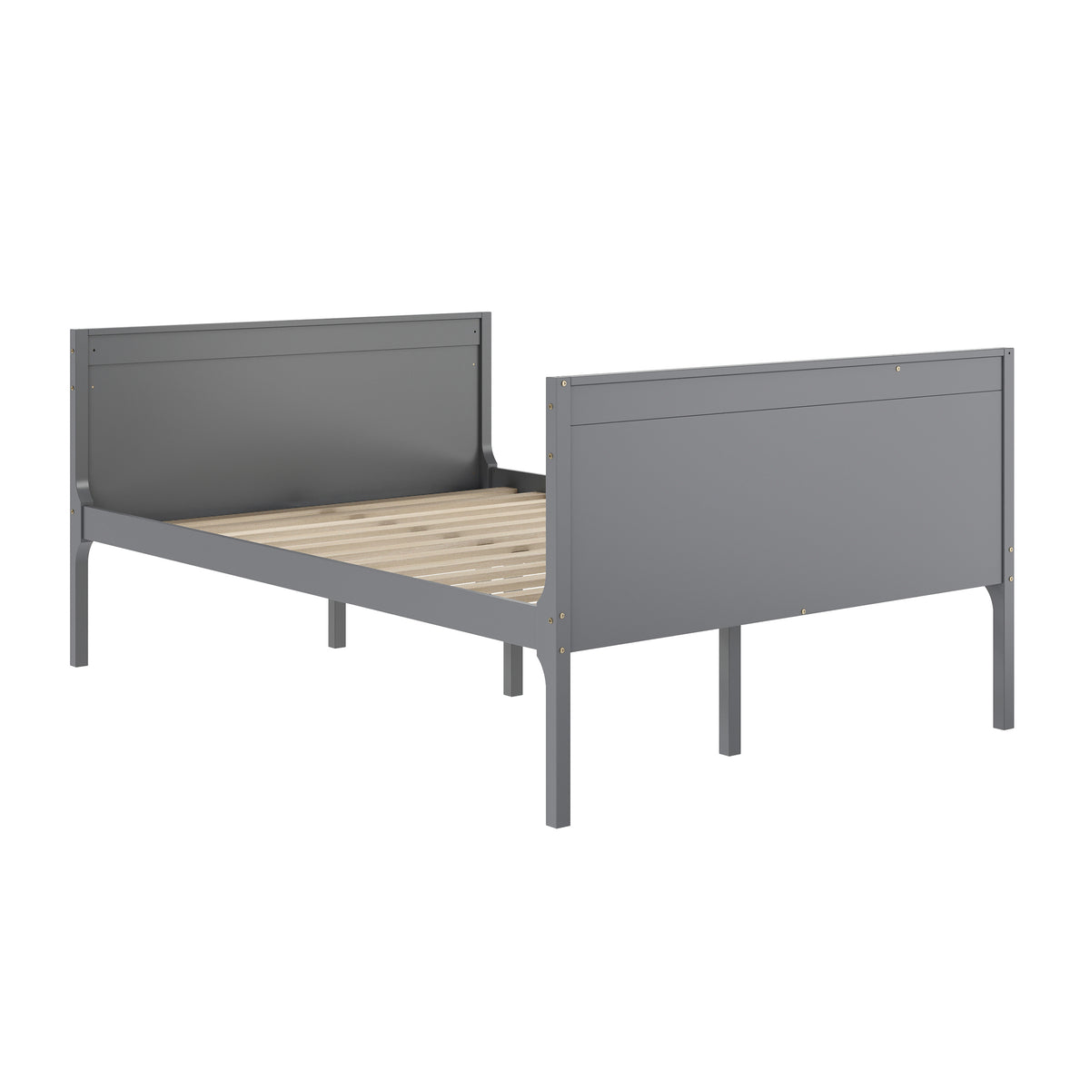 Dallas Convertible Slatted Solid Wood Bunk Bed Frame with Ladder for Kids, No Box Spring Needed