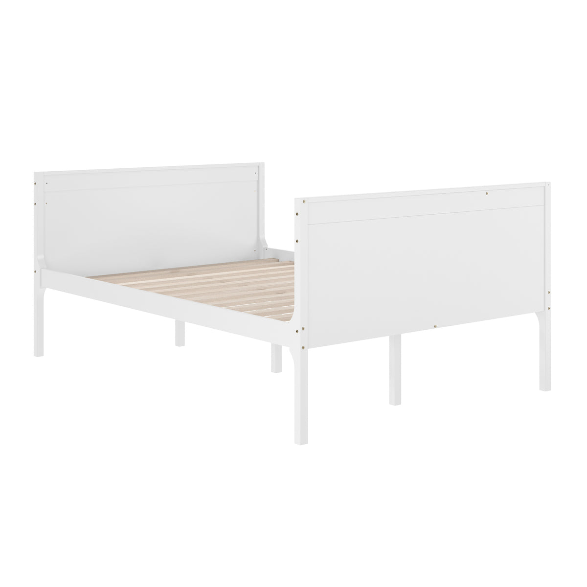 Dallas Convertible Slatted Solid Wood Bunk Bed Frame with Ladder for Kids, No Box Spring Needed