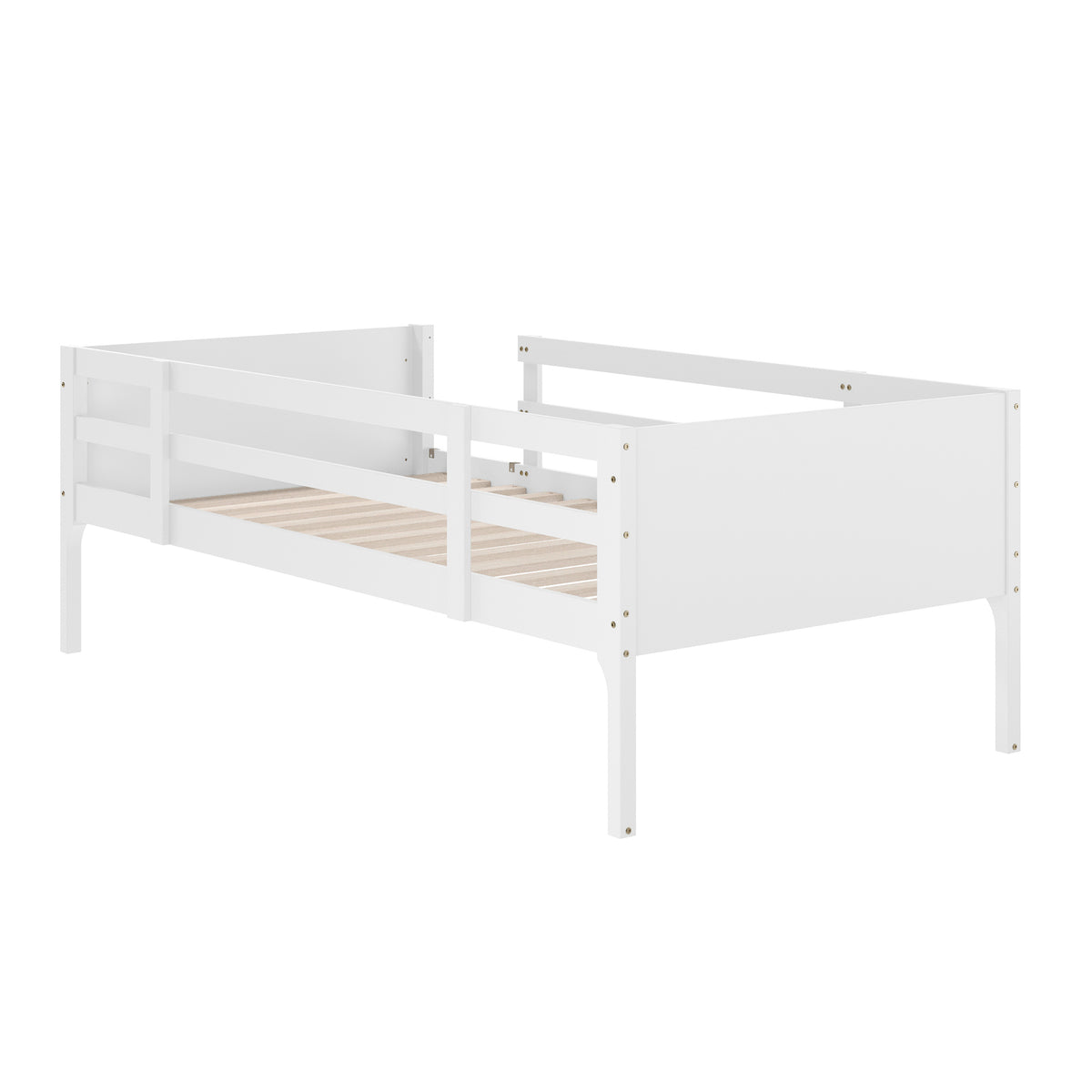 Dallas Convertible Slatted Solid Wood Bunk Bed Frame with Ladder for Kids, No Box Spring Needed