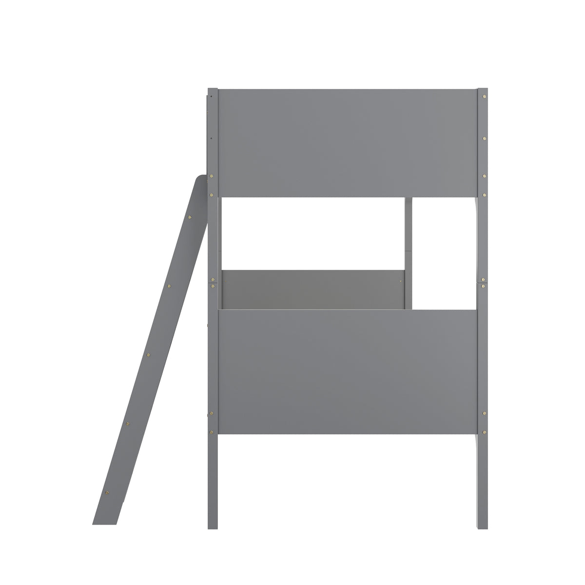 Dallas Convertible Slatted Solid Wood Bunk Bed Frame with Ladder for Kids, No Box Spring Needed