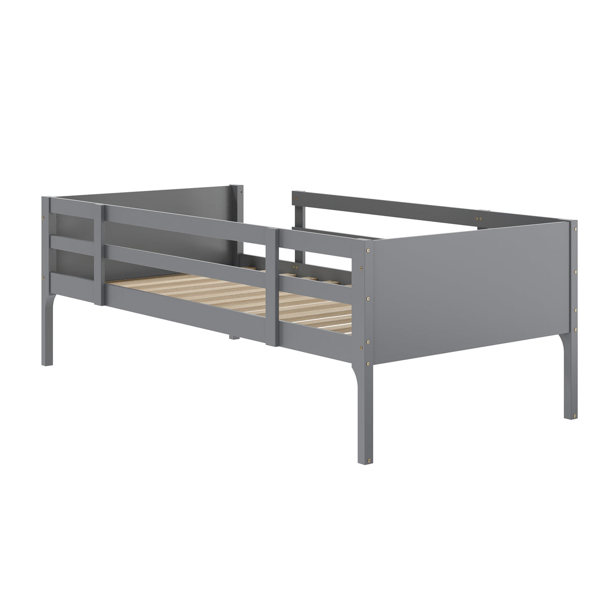Dallas Convertible Slatted Solid Wood Bunk Bed Frame with Ladder for Kids, No Box Spring Needed