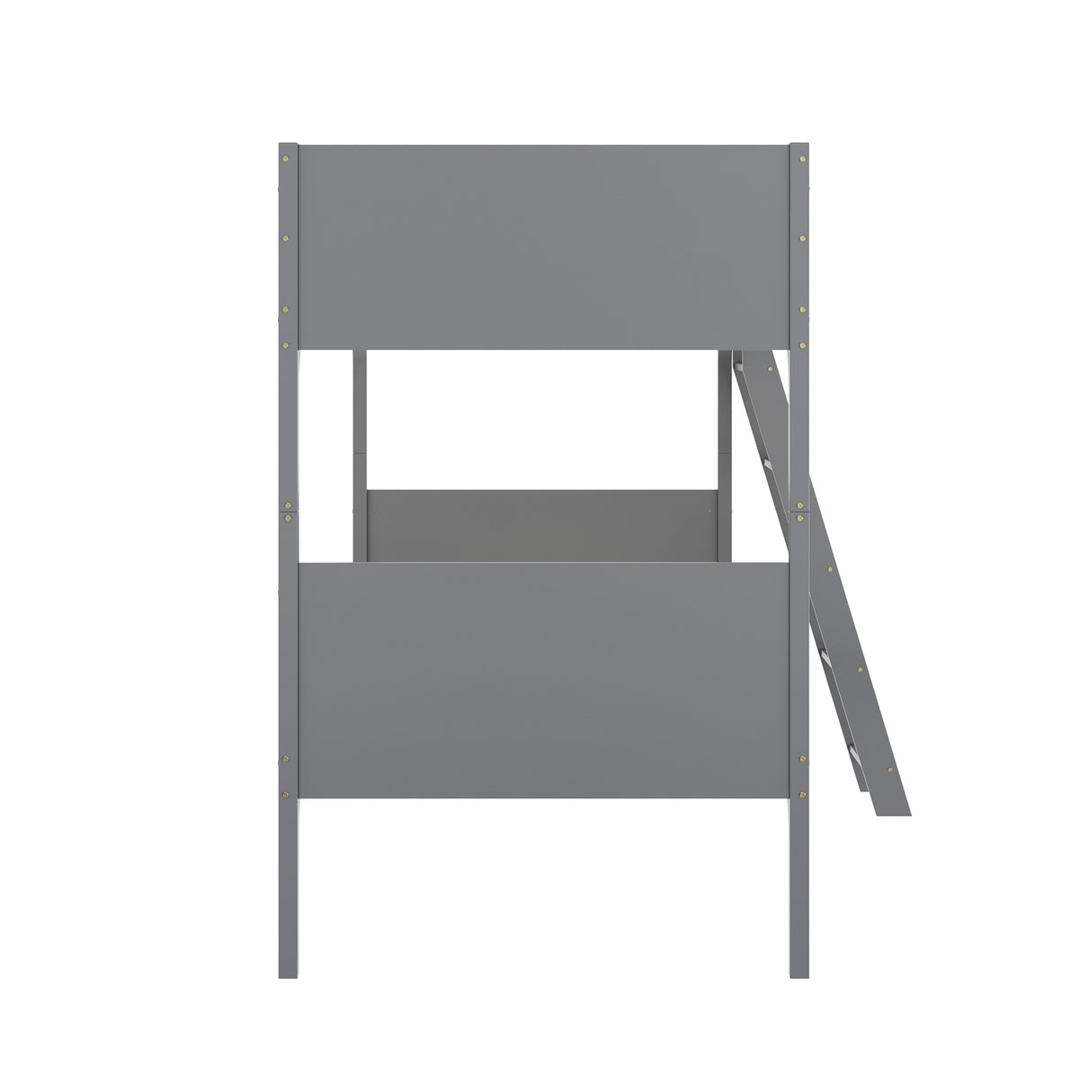 Dallas Convertible Slatted Solid Wood Bunk Bed Frame with Ladder for Kids, No Box Spring Needed