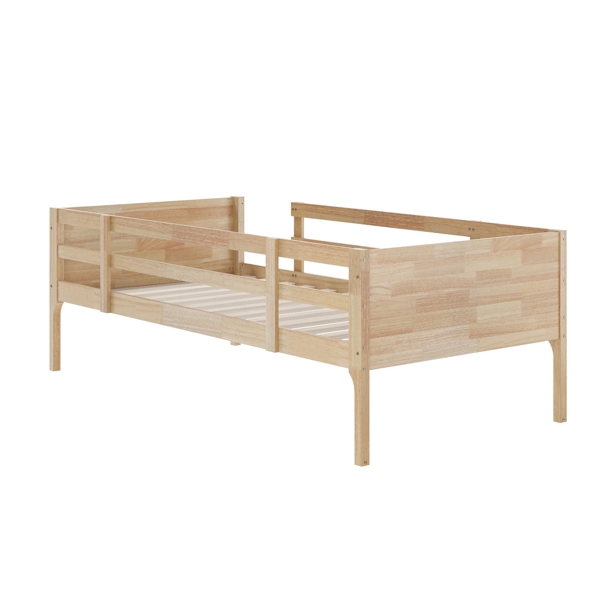 Dallas Convertible Slatted Solid Wood Bunk Bed Frame with Ladder for Kids, No Box Spring Needed